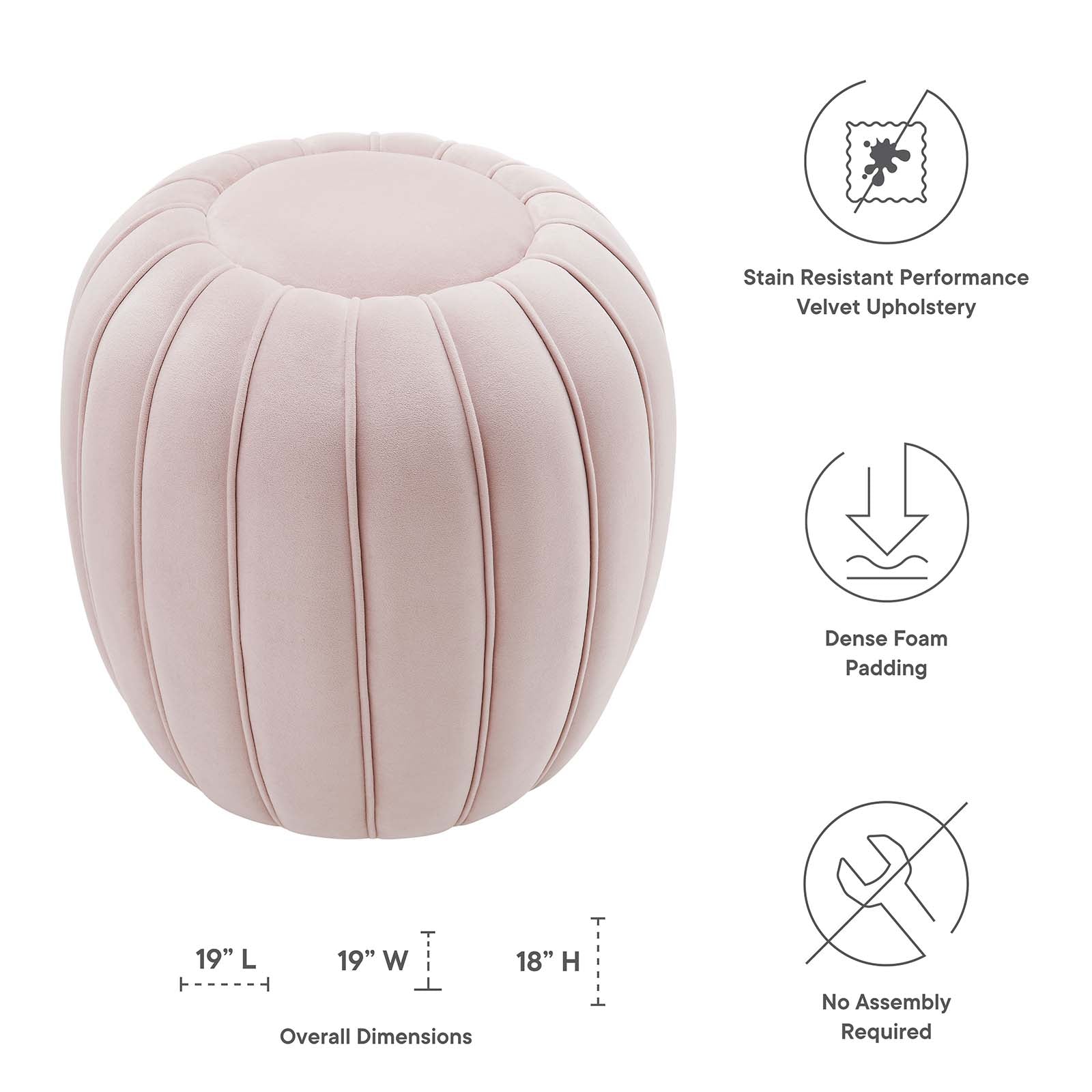 Celebrate Channel Tufted Performance Velvet Ottoman By Modway - EEI-5034-GRY | Ottomans |  Modishstore - 16