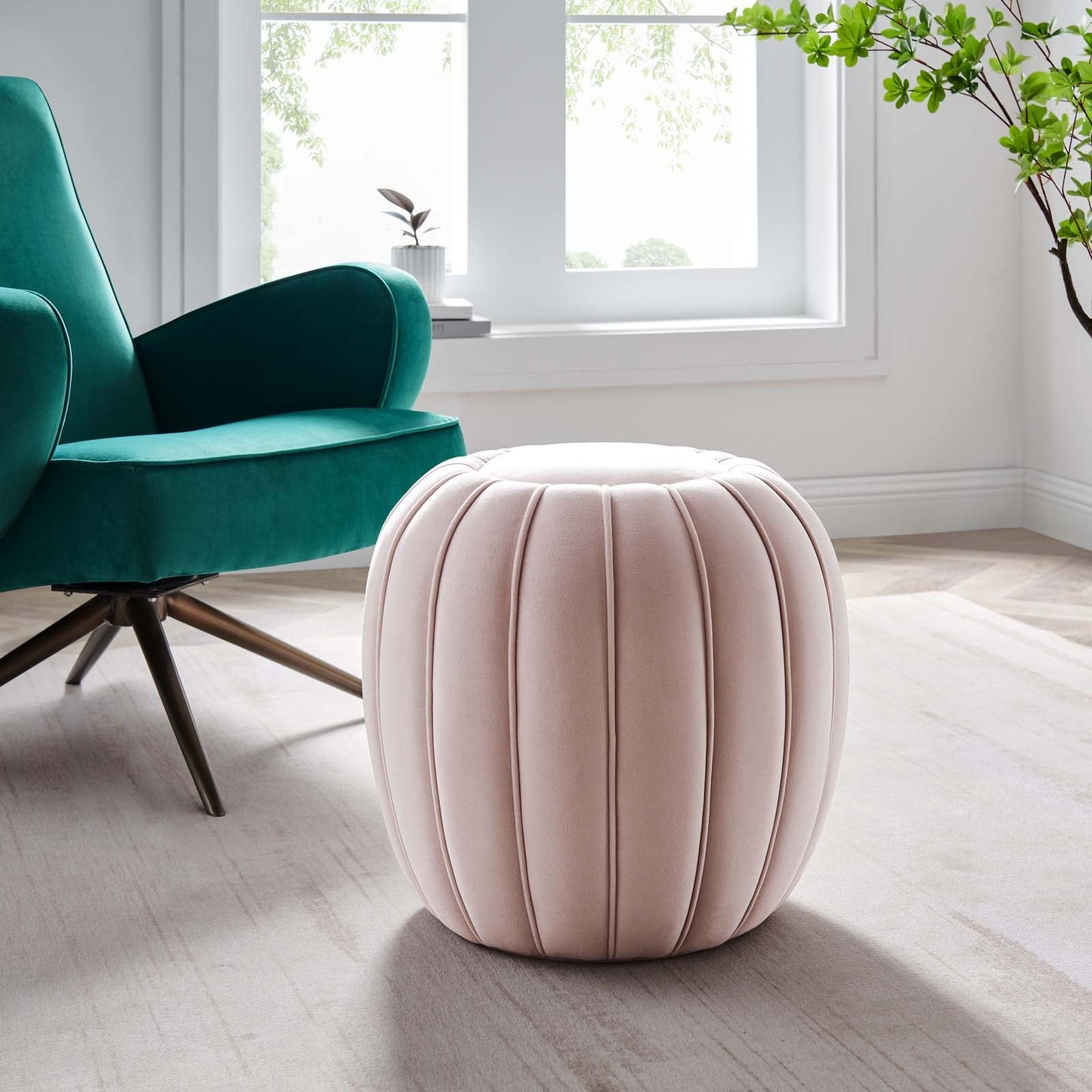 Celebrate Channel Tufted Performance Velvet Ottoman By Modway - EEI-5034-GRY | Ottomans |  Modishstore - 14