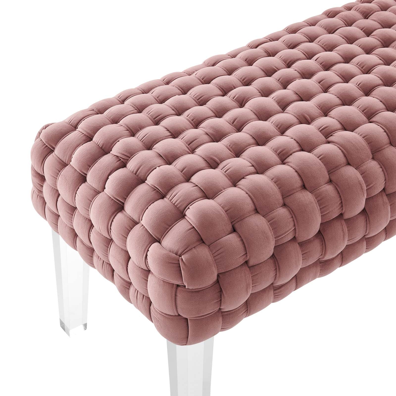 Prologue Woven Performance Velvet Ottoman By Modway | Ottomans | Modishstore - 3