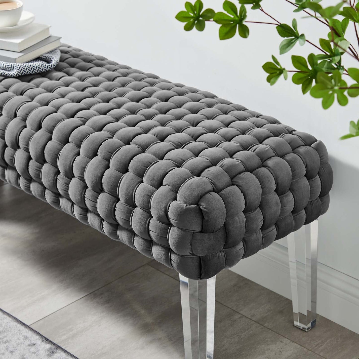 Prologue Woven Performance Velvet Ottoman By Modway | Ottomans | Modishstore - 13