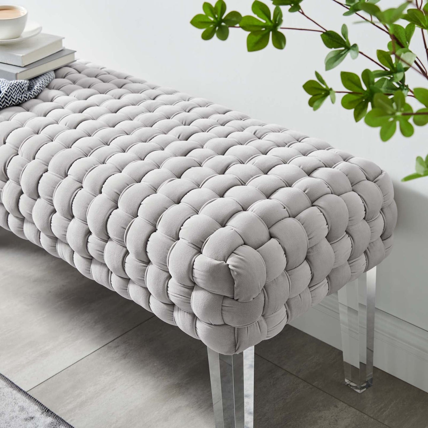 Prologue Woven Performance Velvet Ottoman By Modway | Ottomans | Modishstore - 20