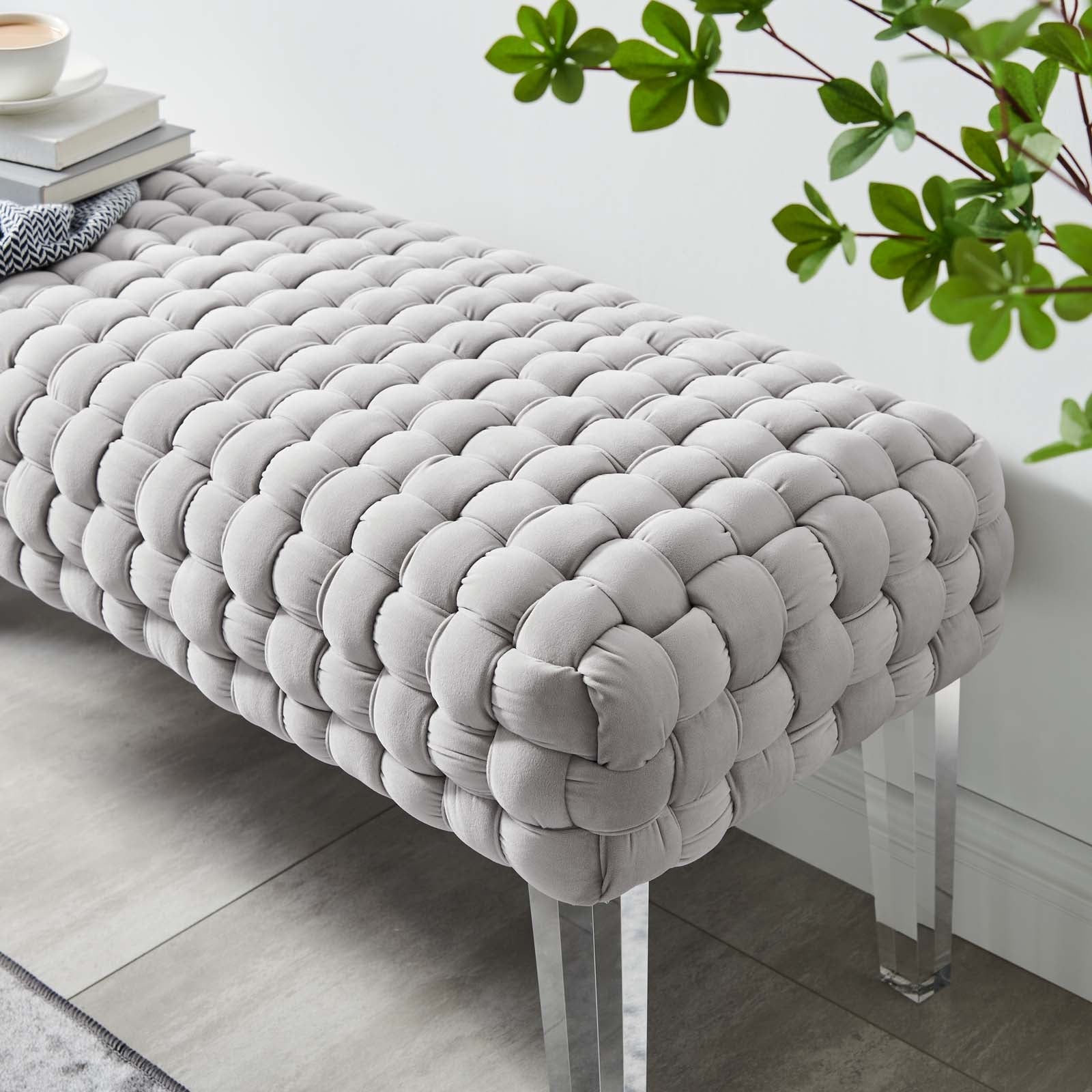 Prologue Woven Performance Velvet Ottoman By Modway | Ottomans | Modishstore - 20