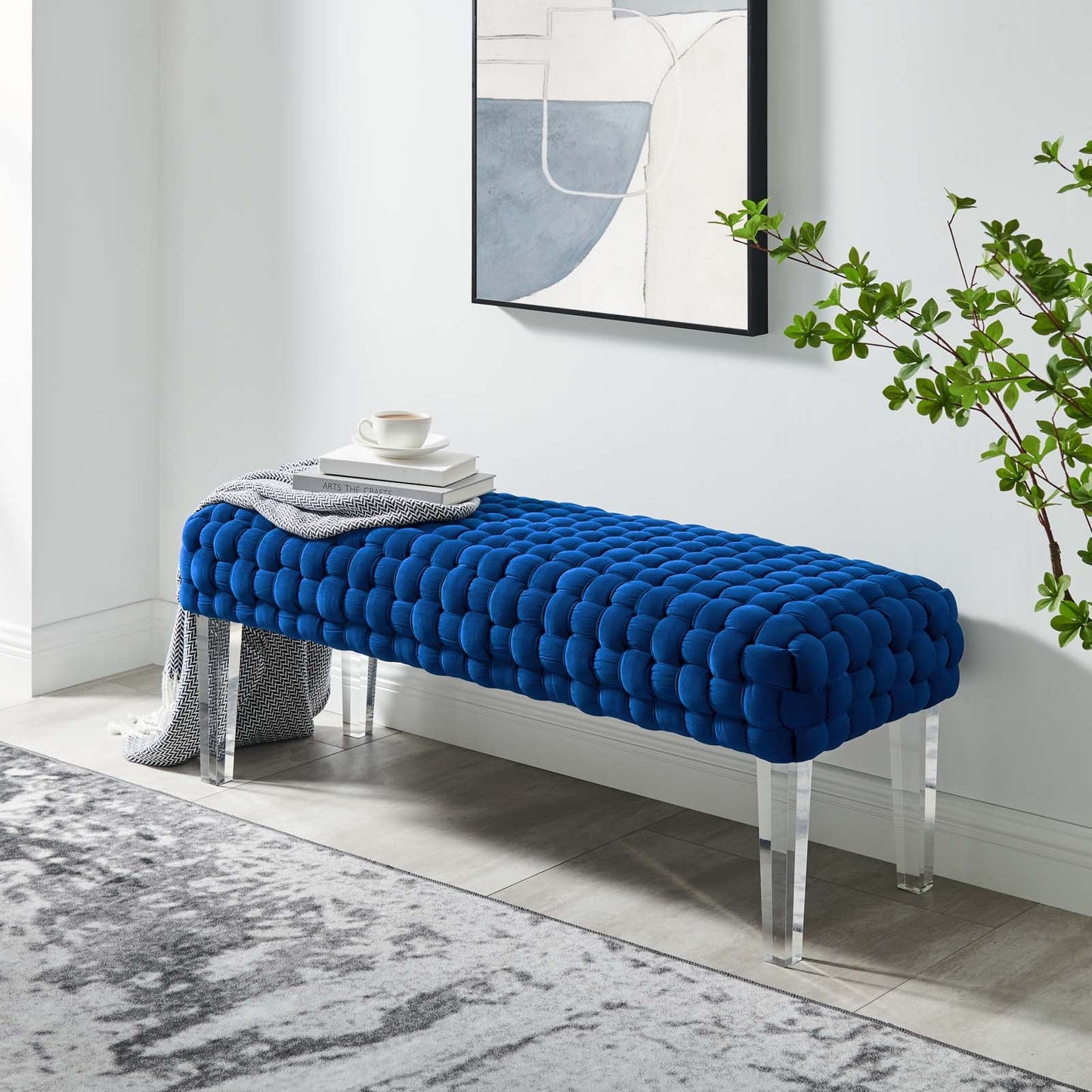 Prologue Woven Performance Velvet Ottoman By Modway | Ottomans | Modishstore - 28
