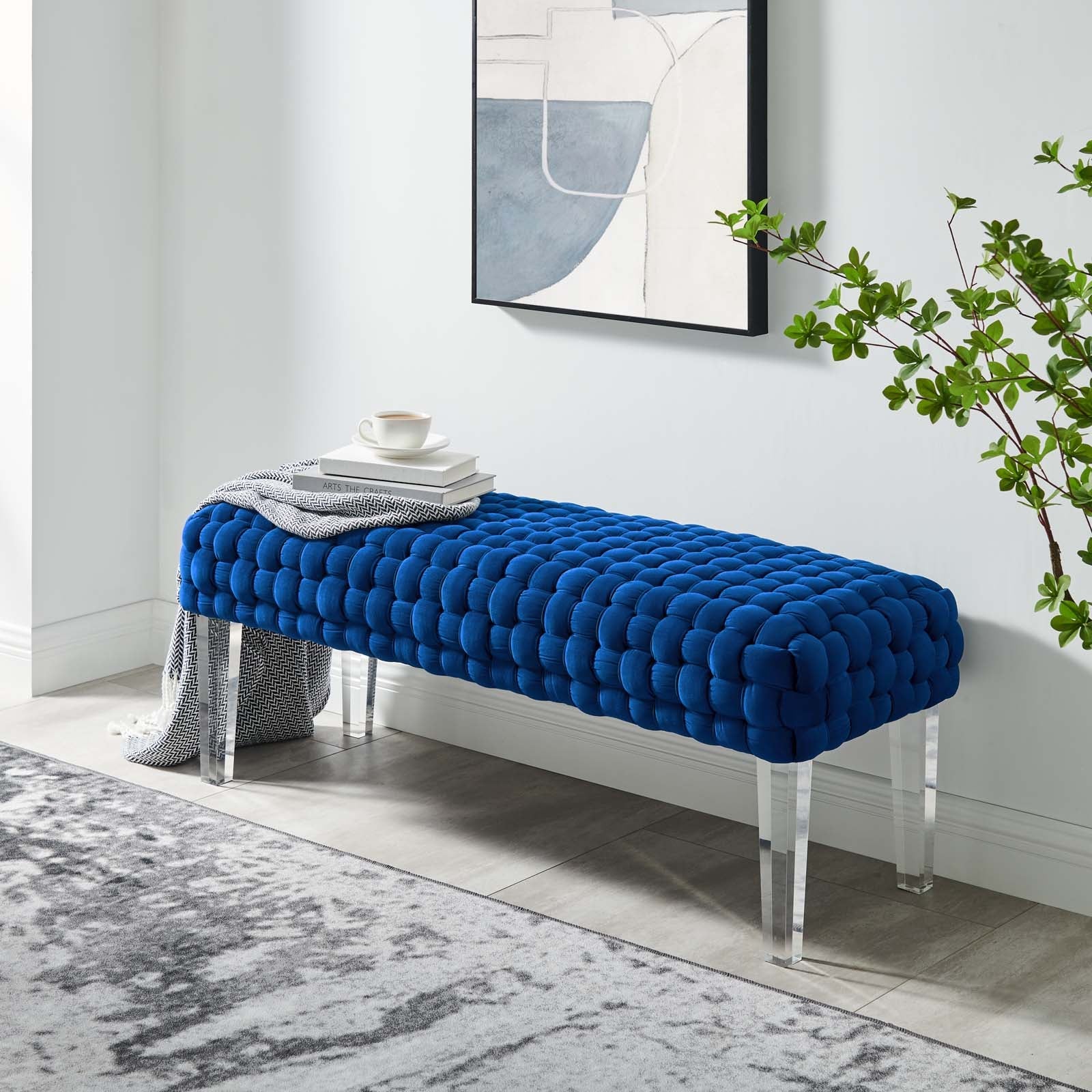 Prologue Woven Performance Velvet Ottoman By Modway | Ottomans | Modishstore - 28