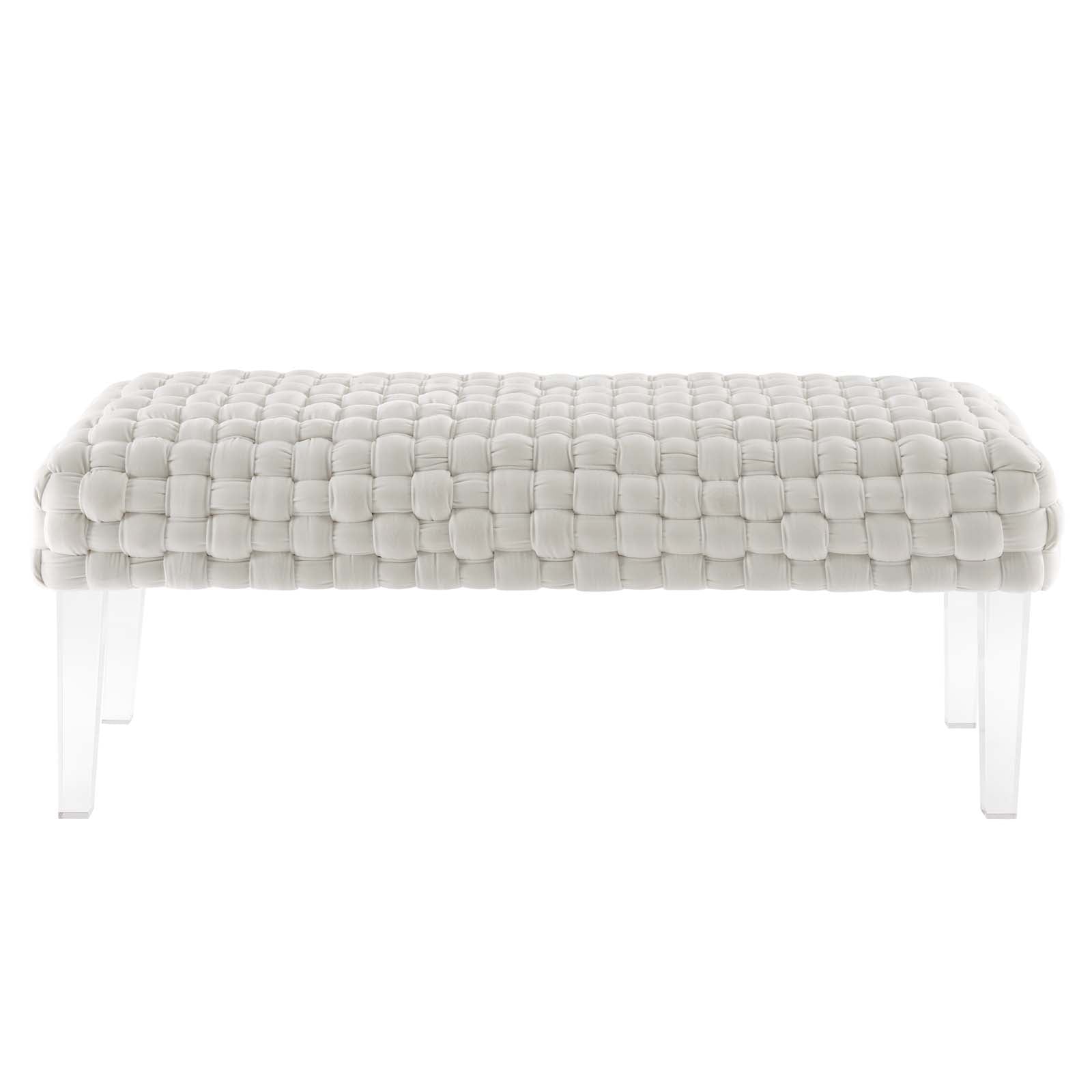 Prologue Woven Performance Velvet Ottoman By Modway | Ottomans | Modishstore - 32