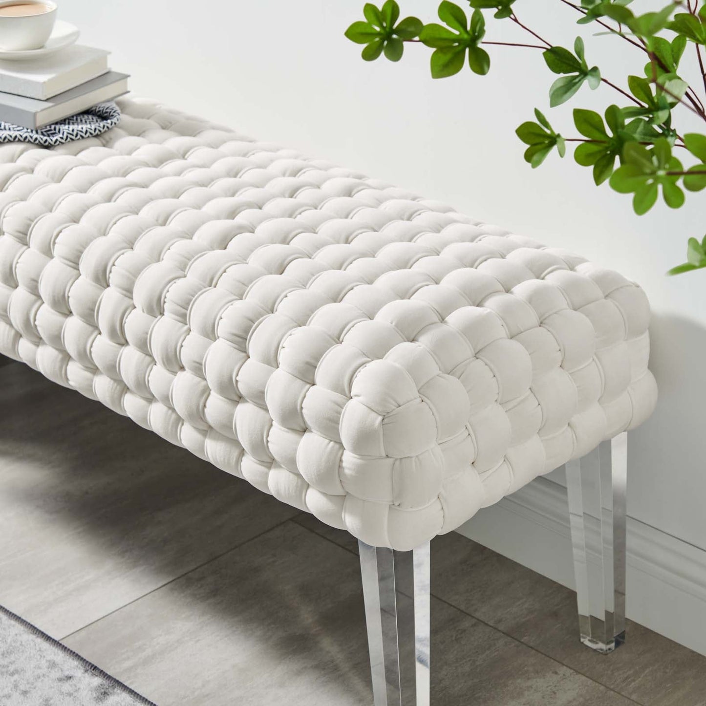 Prologue Woven Performance Velvet Ottoman By Modway | Ottomans | Modishstore - 34