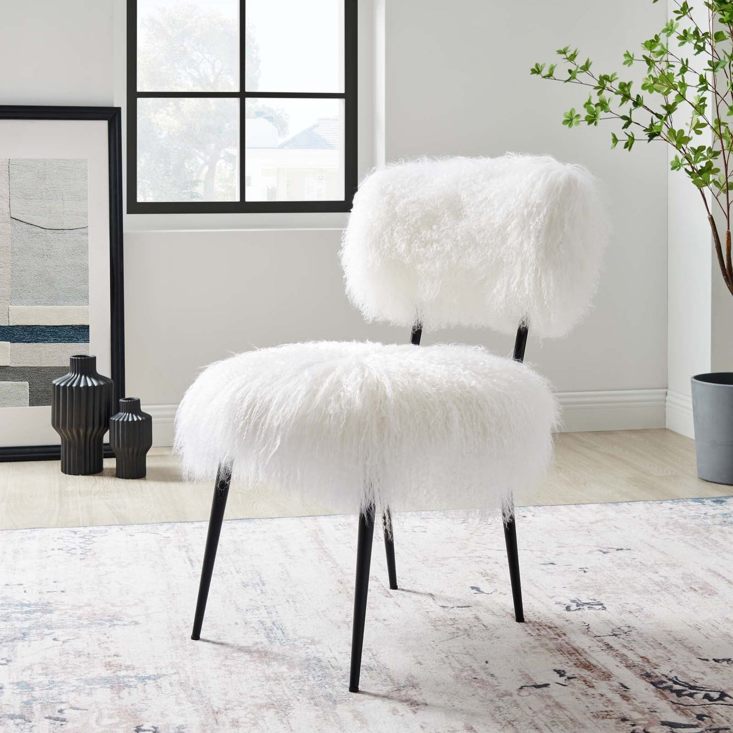 Skylar Sheepskin Chair By Modway - EEI-5039-WHI | Armchairs |  Modishstore