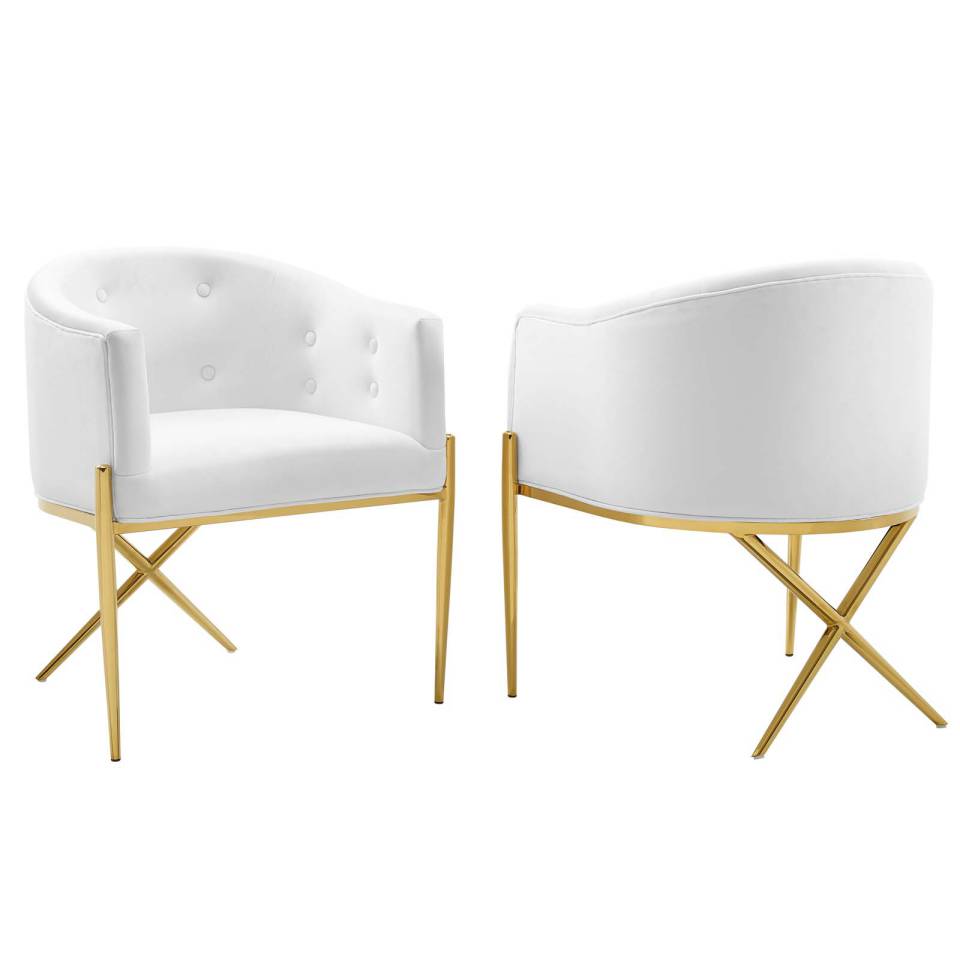 Modway Savour Accent Dining Armchair Performance Velvet Set of 2 | Armchairs | Modishstore-12