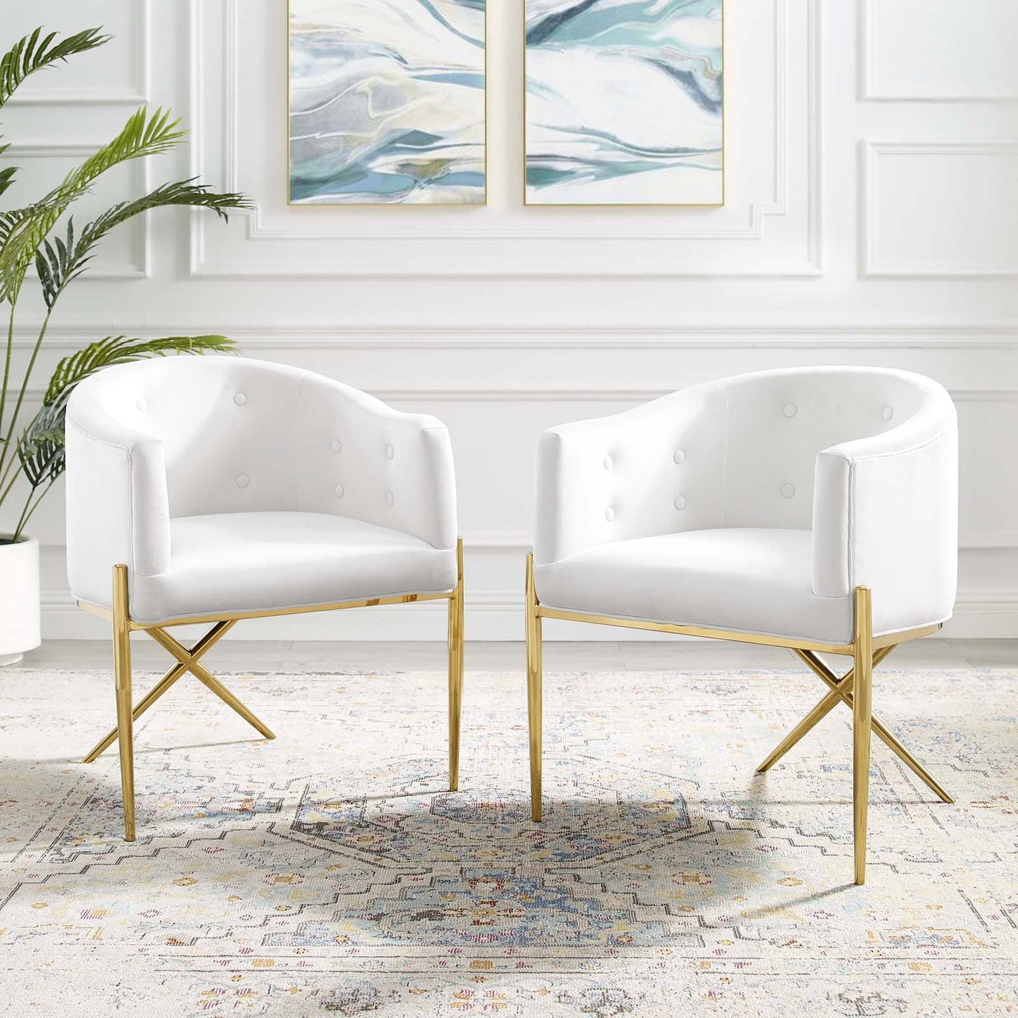 Modway Savour Accent Dining Armchair Performance Velvet Set of 2 - EEI-5042