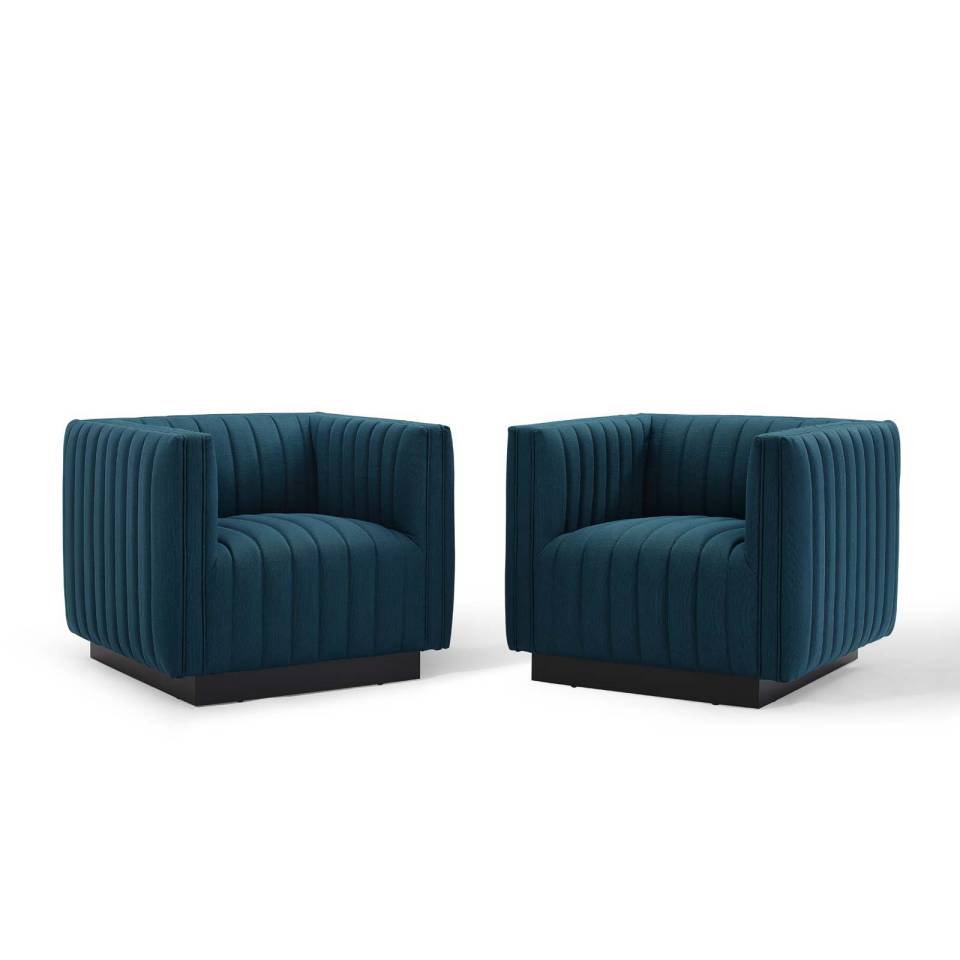 Modway Conjure Tufted Armchair Upholstered Fabric Set of 2 | Armchairs | 