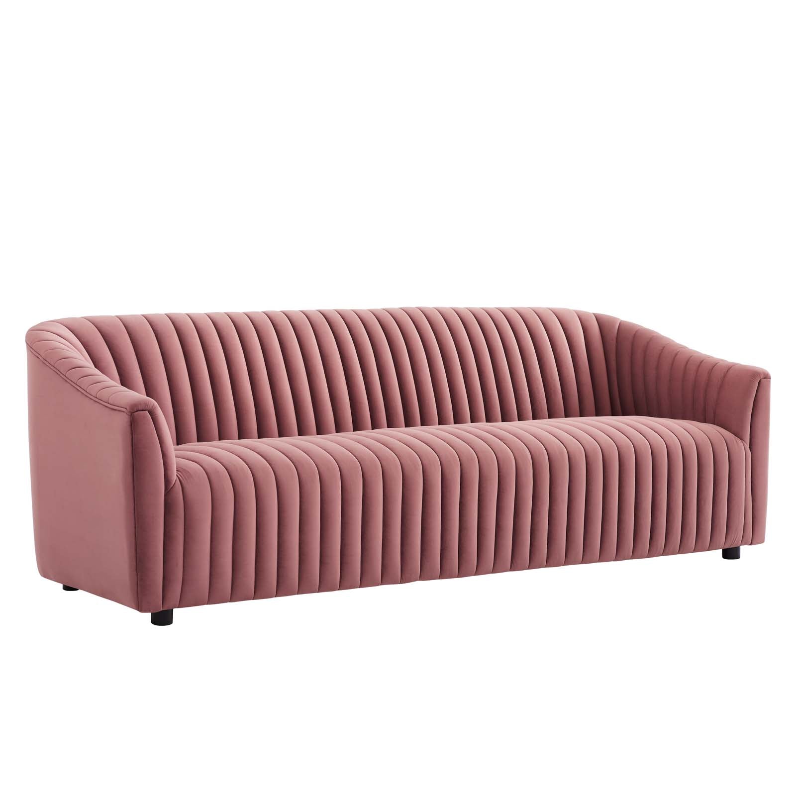 Announce Performance Velvet Channel Tufted Sofa By Modway | Sofas | 