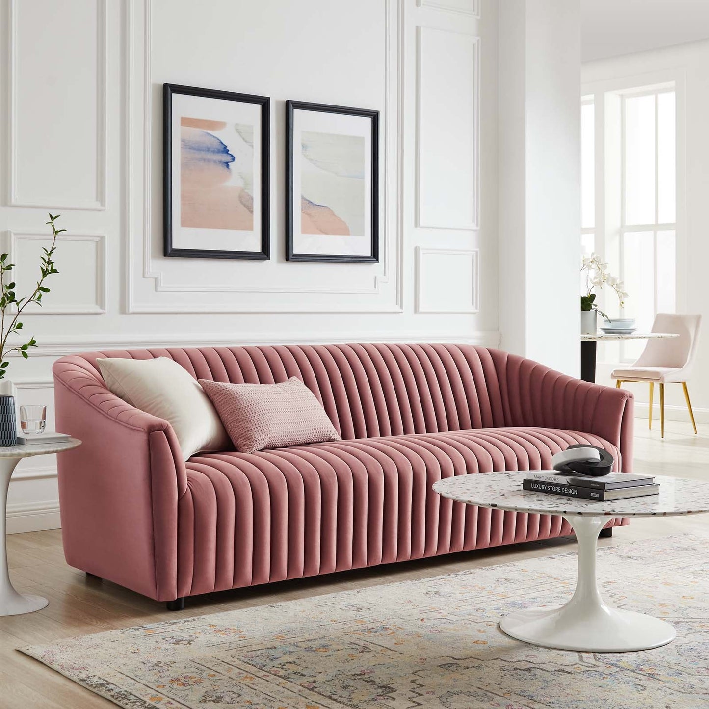 Announce Performance Velvet Channel Tufted Sofa By Modway | Sofas | 