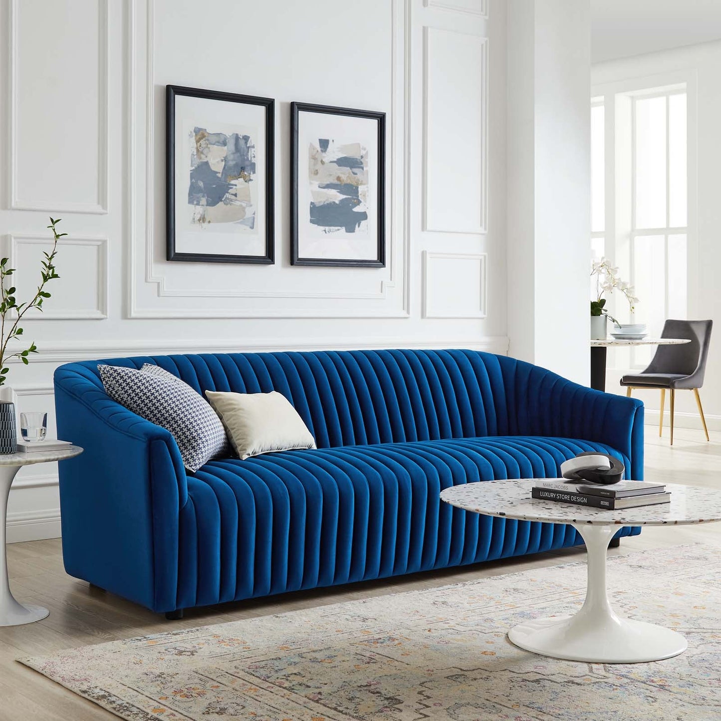 Announce Performance Velvet Channel Tufted Sofa By Modway | Sofas | 