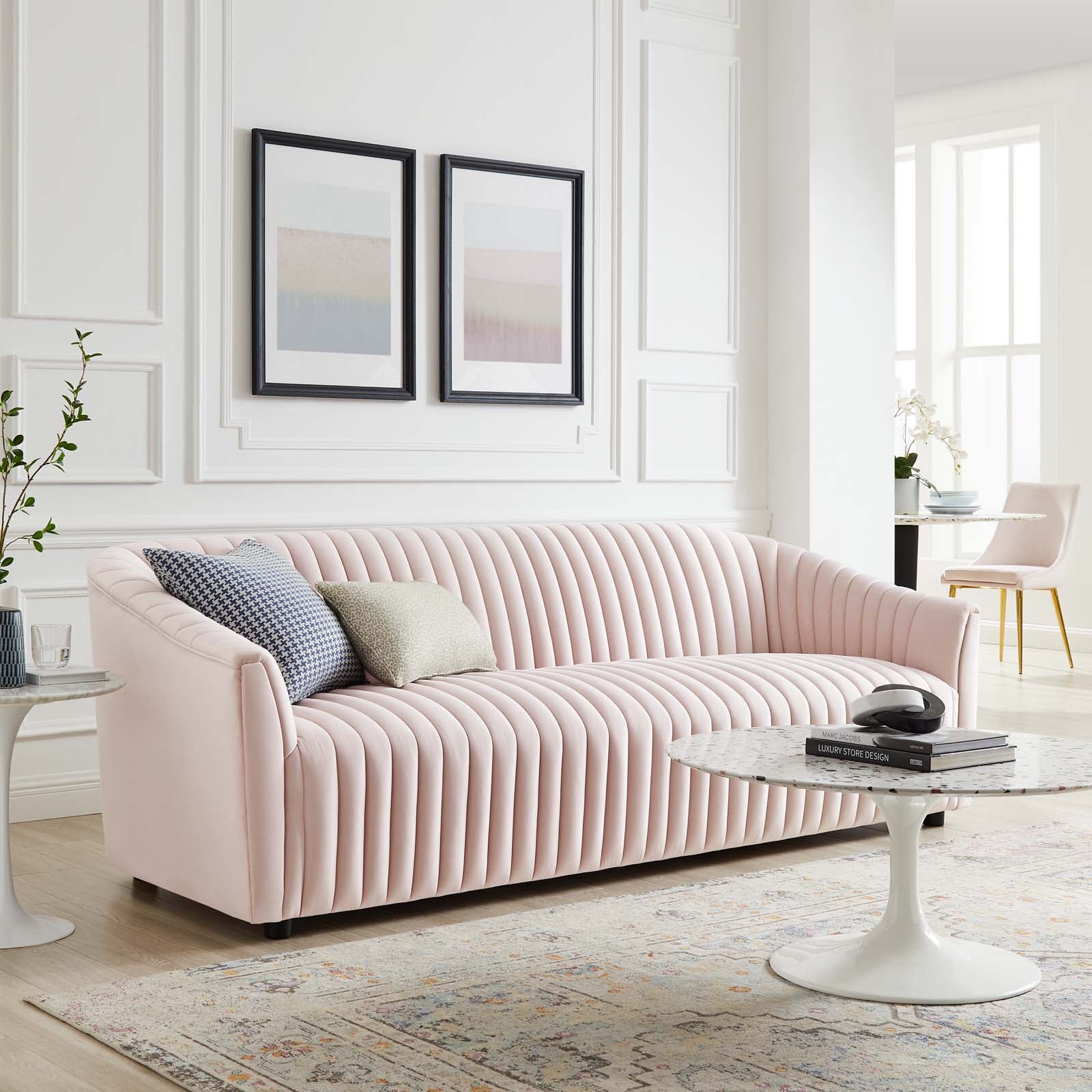 Announce Performance Velvet Channel Tufted Sofa By Modway | Sofas | 