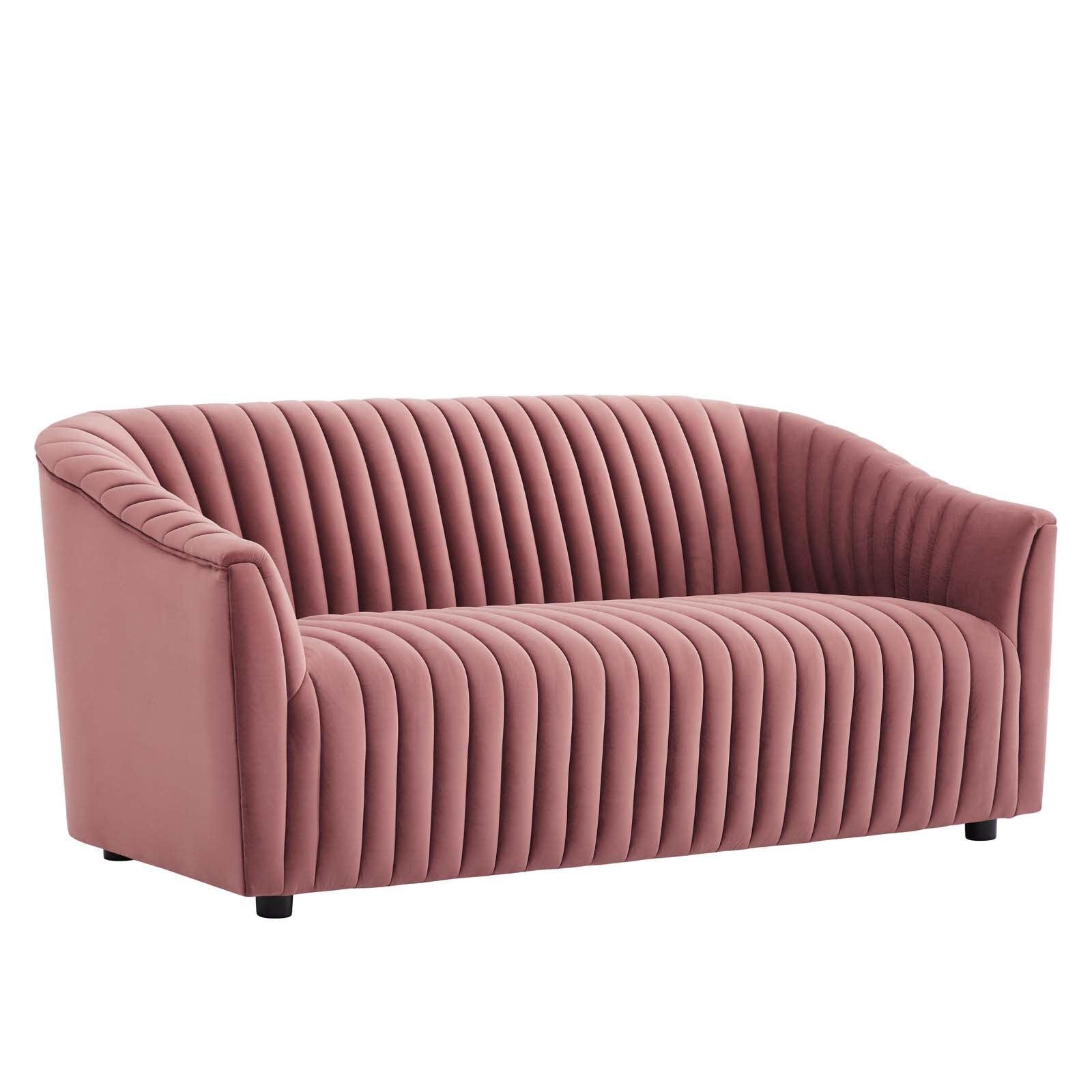 Announce Performance Velvet Channel Tufted Loveseat By Modway | Loveseats | 