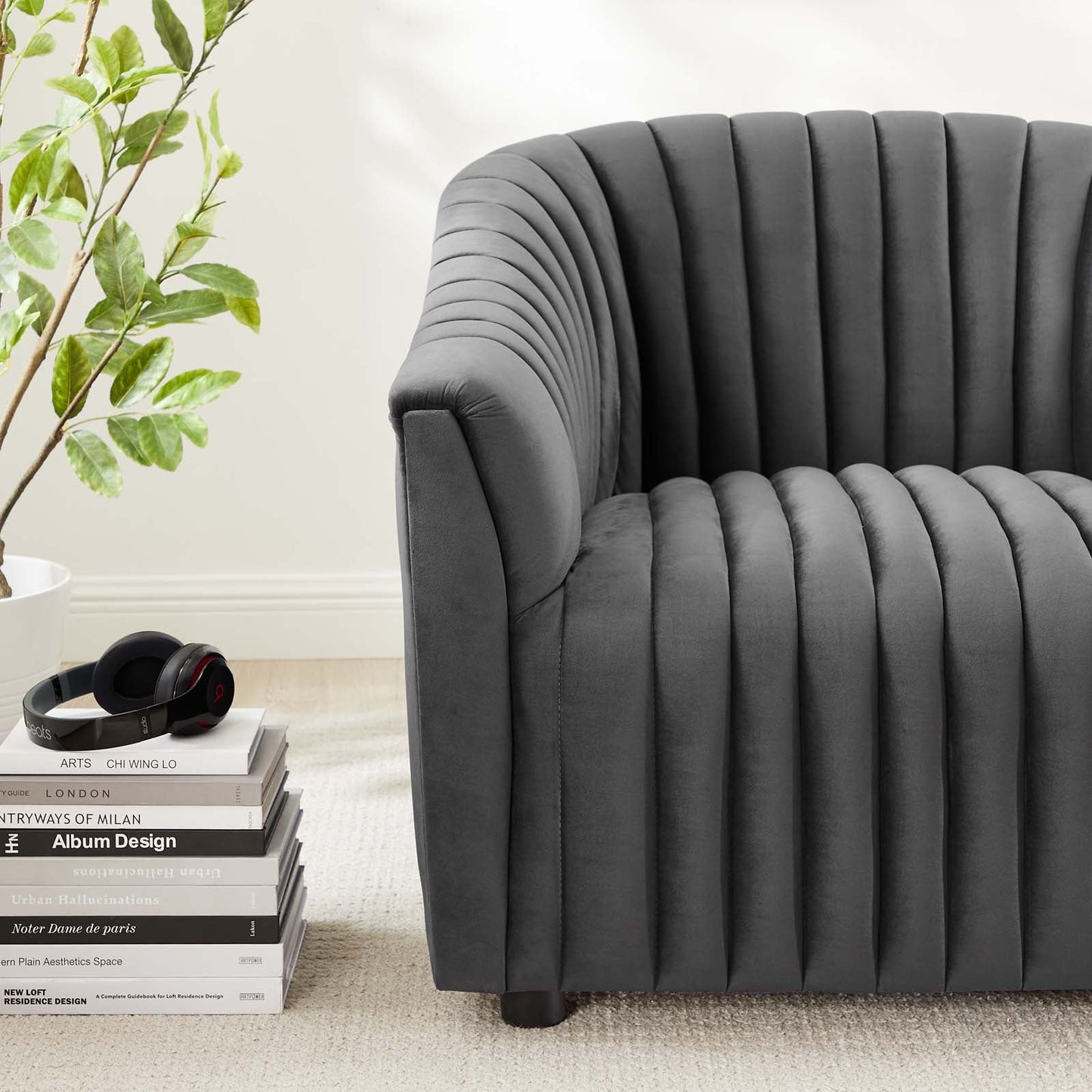 Announce Performance Velvet Channel Tufted Armchair By Modway | Armchairs | 