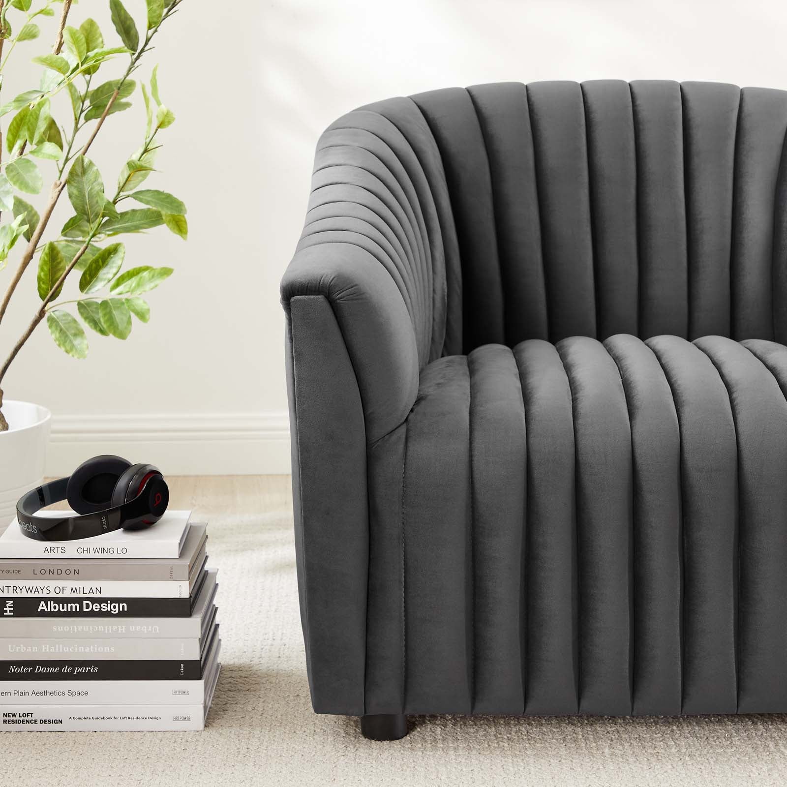 Announce Performance Velvet Channel Tufted Armchair By Modway | Armchairs | 