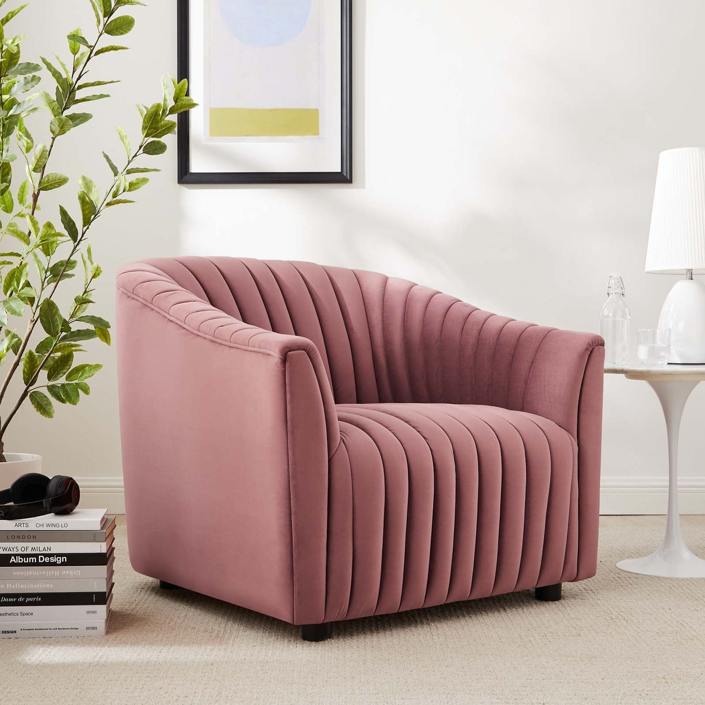 Announce Performance Velvet Channel Tufted Armchair By Modway | Armchairs | 