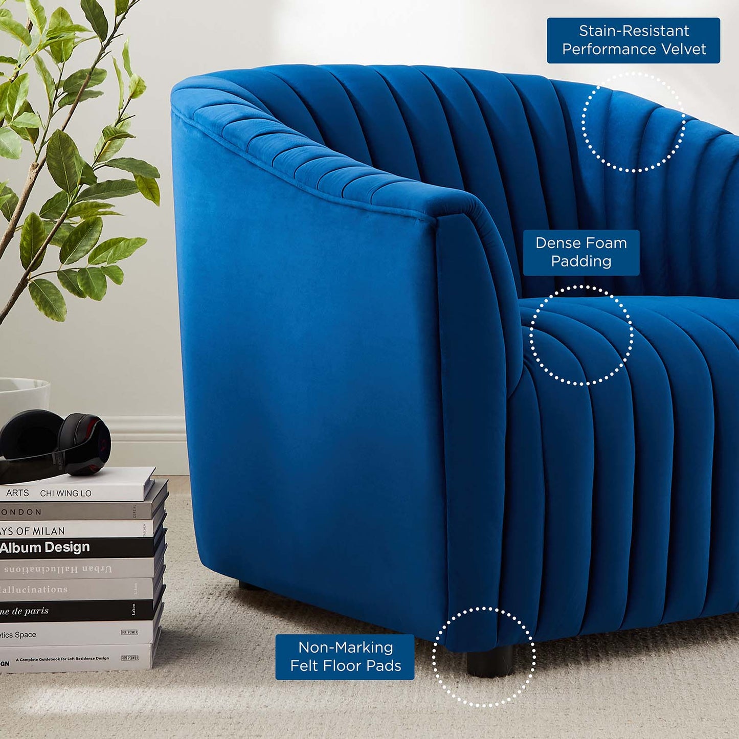 Announce Performance Velvet Channel Tufted Armchair By Modway | Armchairs | 