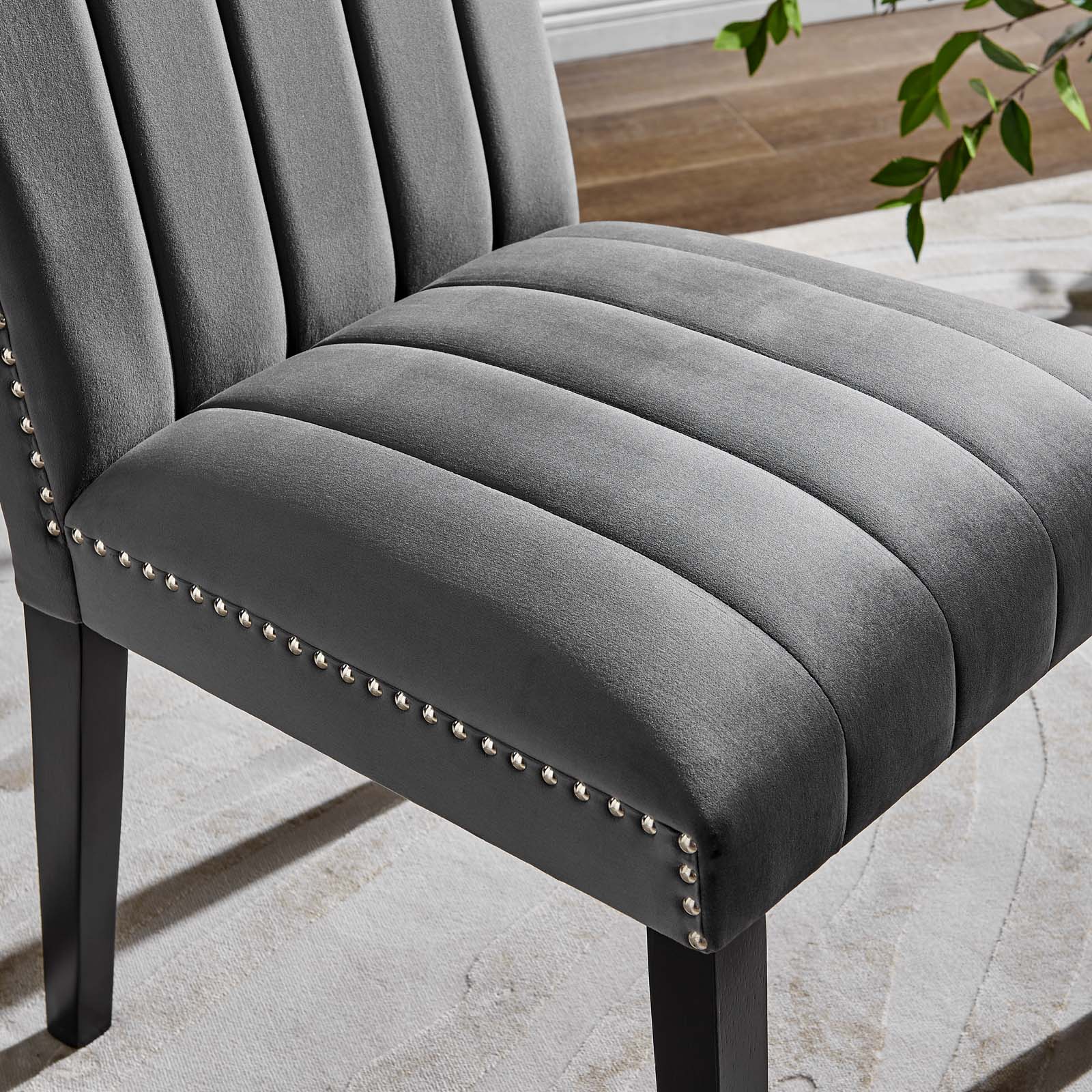 Catalyst Performance Velvet Dining Side Chairs - Set Of 2 By Modway - EEI-5081-GRN | Dining Chairs |  Modishstore - 15