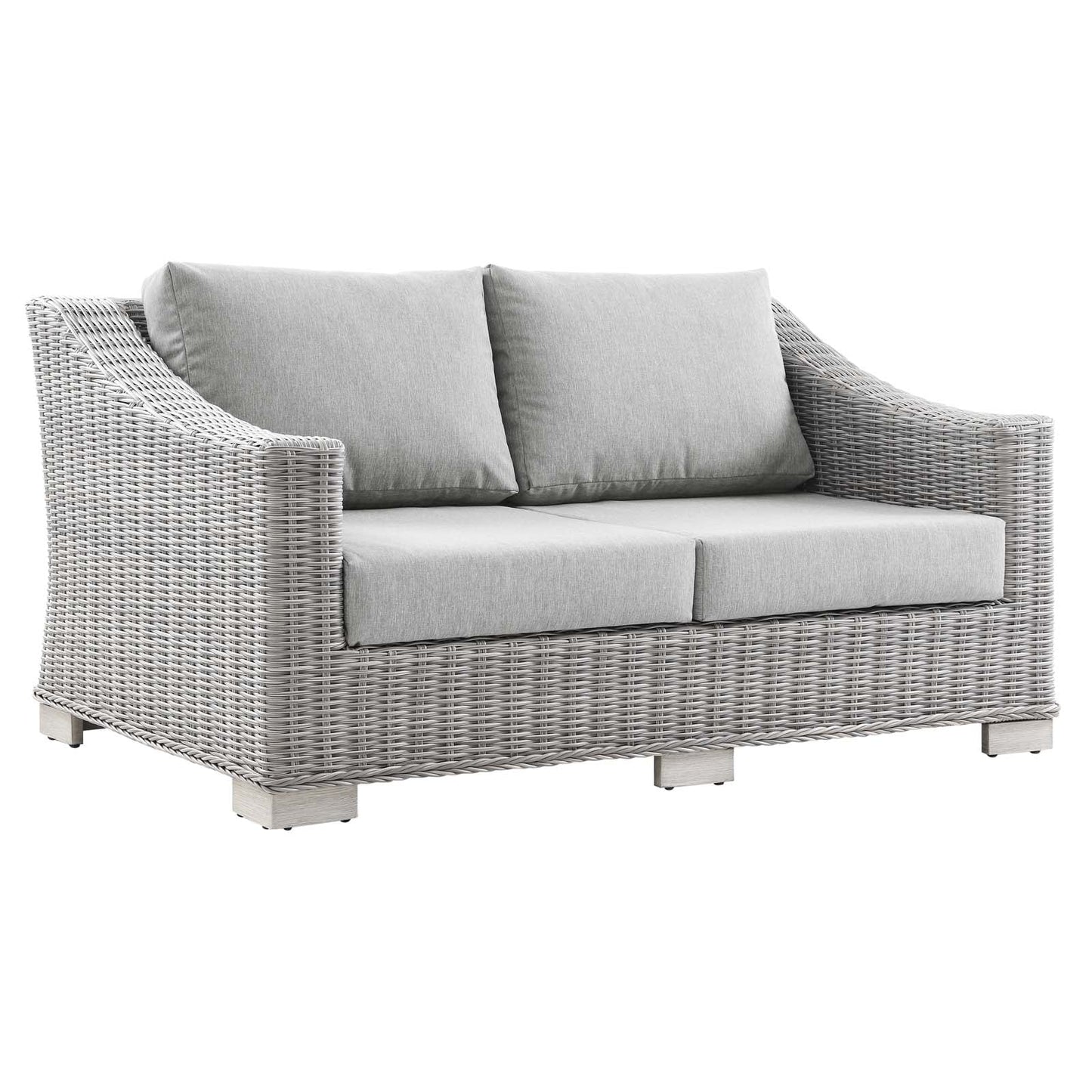 Modway Conway 5-Piece Outdoor Patio Wicker Rattan Furniture Set | Outdoor Sofas, Loveseats & Sectionals | 