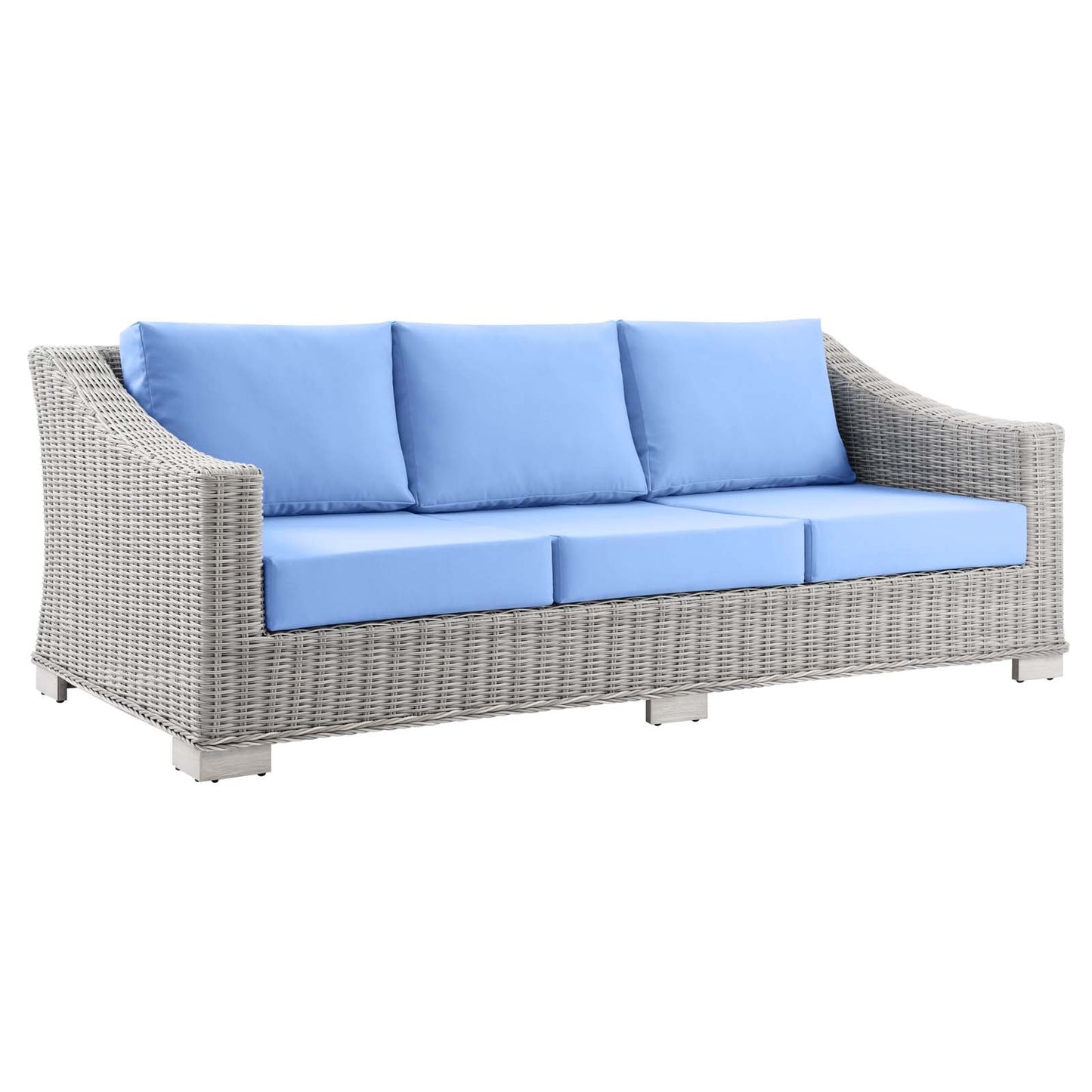 Modway Conway 5-Piece Outdoor Patio Wicker Rattan Furniture Set | Outdoor Sofas, Loveseats & Sectionals | 