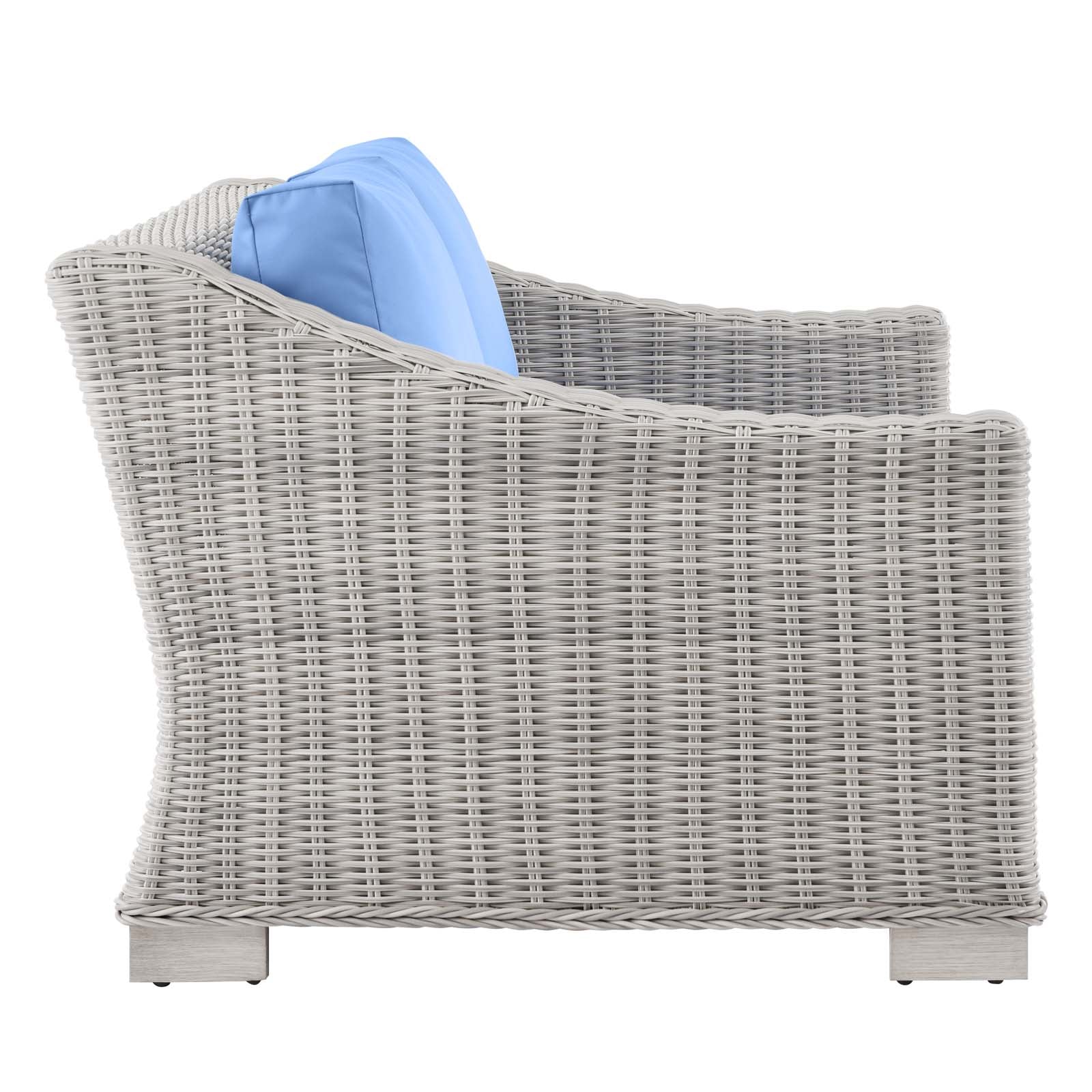 Modway Conway 5-Piece Outdoor Patio Wicker Rattan Furniture Set | Outdoor Sofas, Loveseats & Sectionals | 
