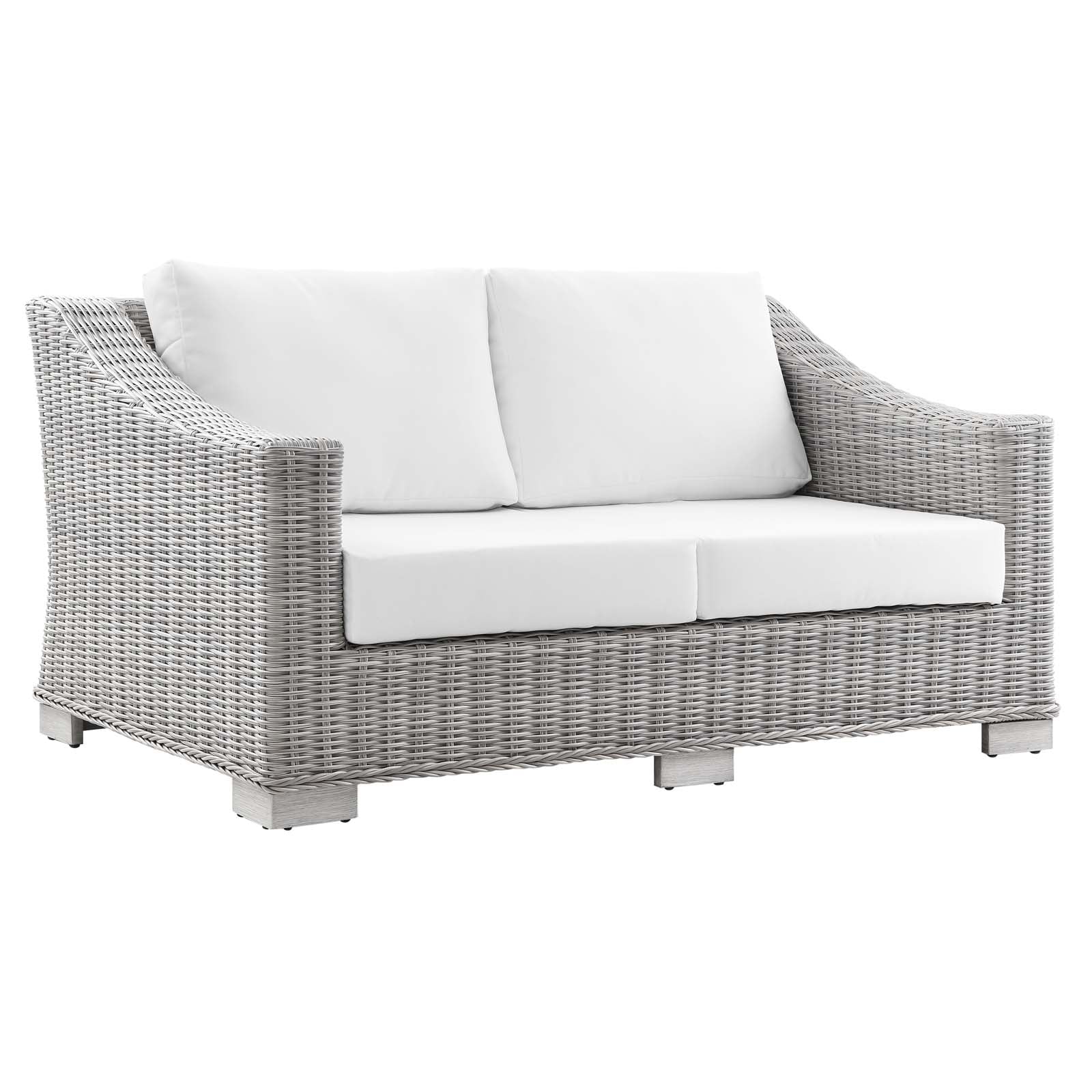 Modway Conway 5-Piece Outdoor Patio Wicker Rattan Furniture Set | Outdoor Sofas, Loveseats & Sectionals | 