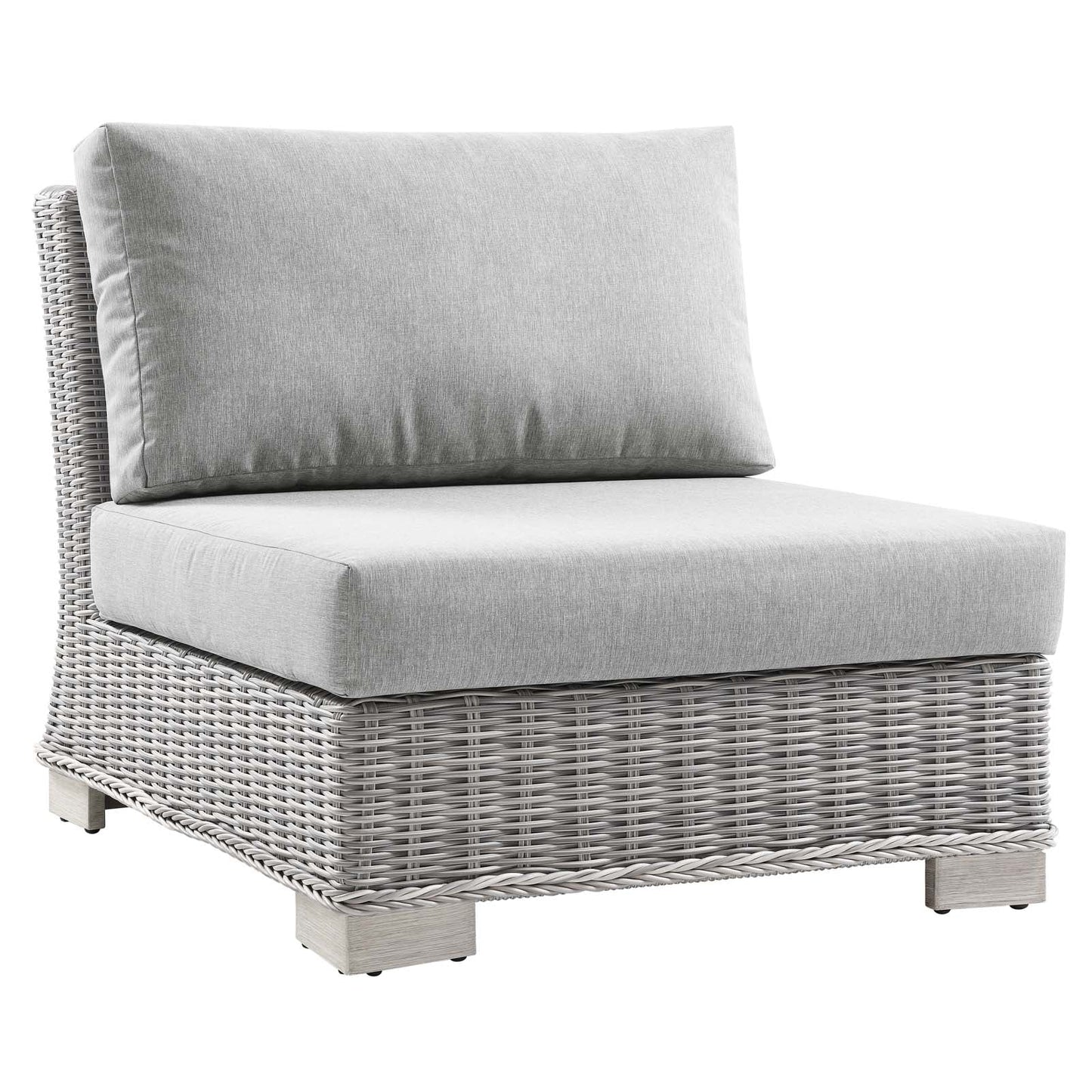 Modway Conway Outdoor Patio Wicker Rattan 5-Piece Sectional Sofa Furniture Set | Outdoor Sofas, Loveseats & Sectionals | 