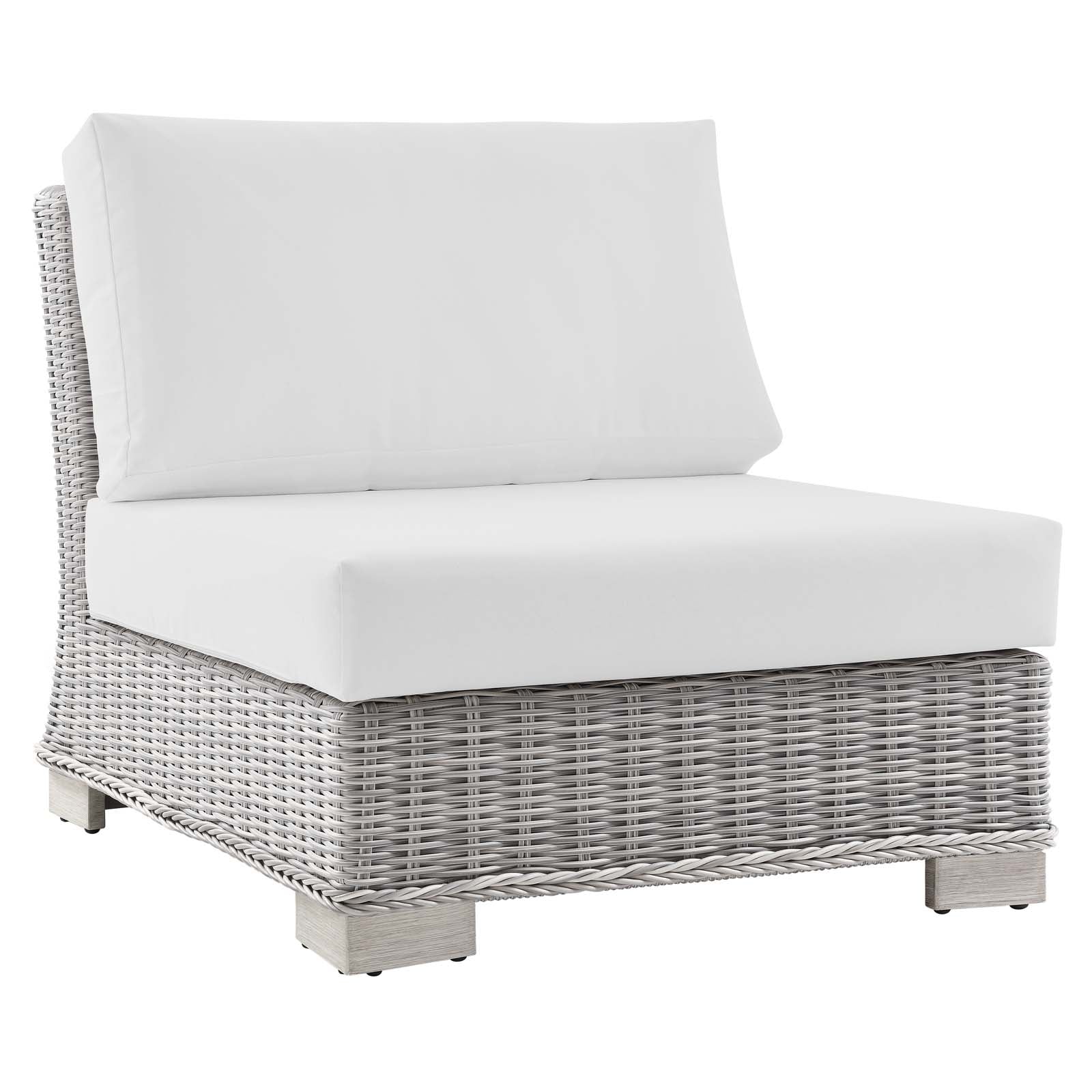 Modway Conway Outdoor Patio Wicker Rattan 5-Piece Sectional Sofa Furniture Set | Outdoor Sofas, Loveseats & Sectionals | 