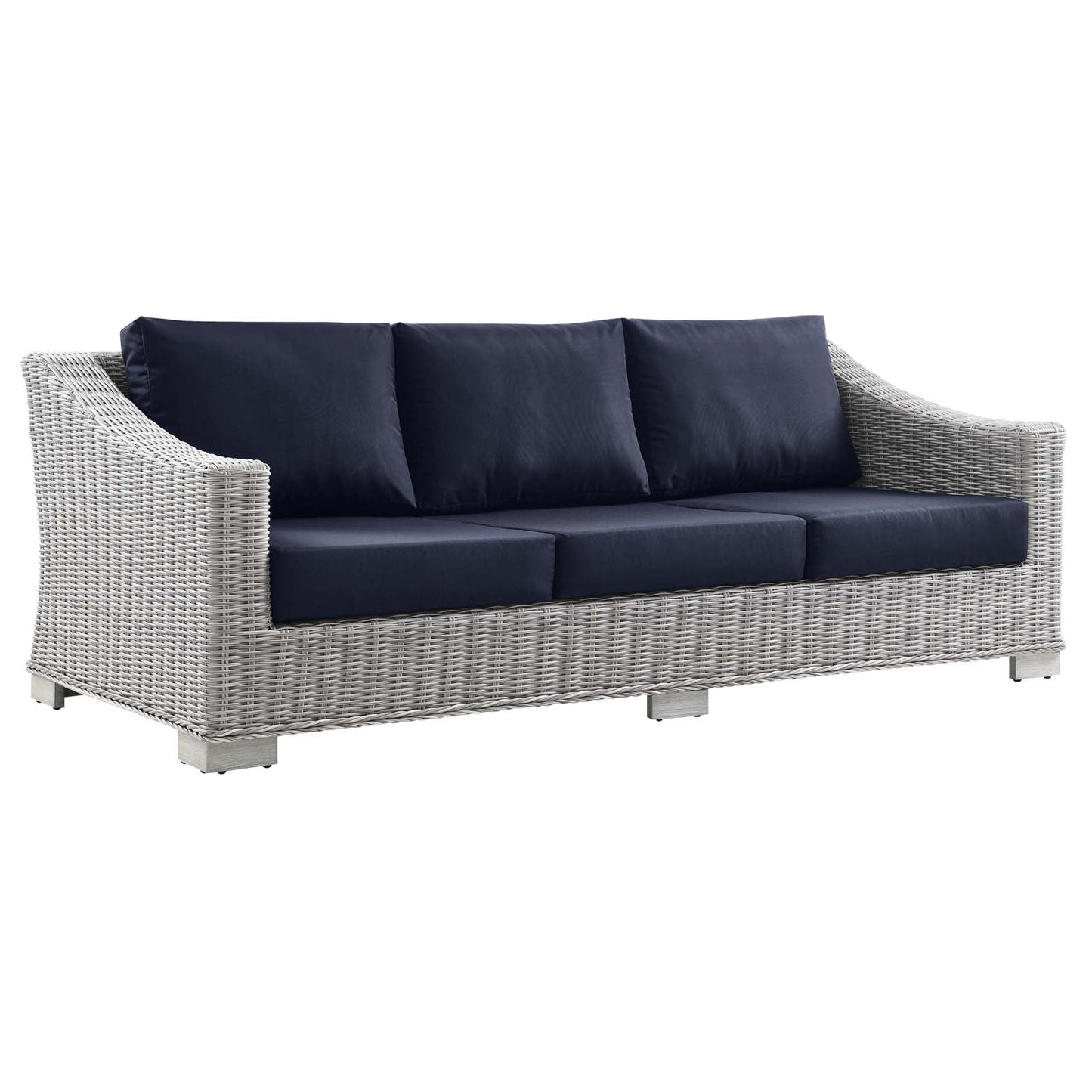 Modway Conway 4-Piece Outdoor Patio Wicker Rattan Furniture Set | Outdoor Sofas, Loveseats & Sectionals | 