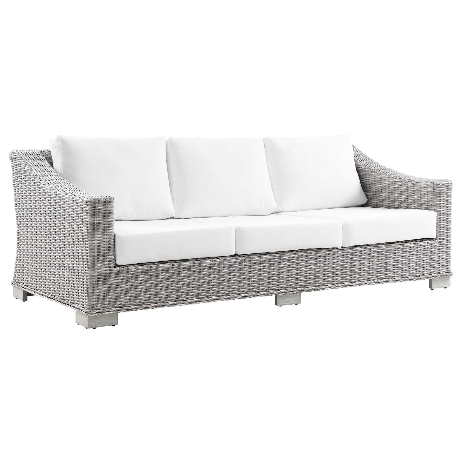 Modway Conway 4-Piece Outdoor Patio Wicker Rattan Furniture Set | Outdoor Sofas, Loveseats & Sectionals | 