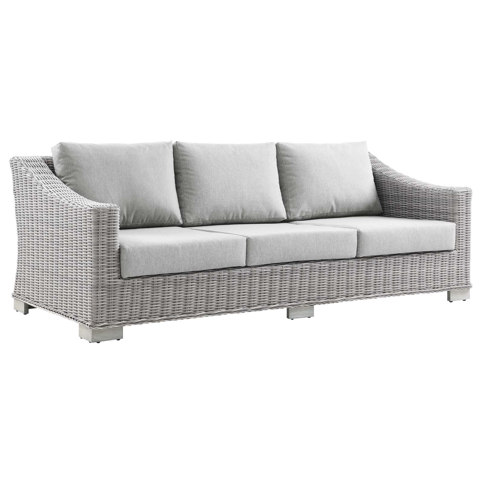 Modway Conway 5-Piece Outdoor Patio Wicker Rattan Furniture Set | Outdoor Sofas, Loveseats & Sectionals | 