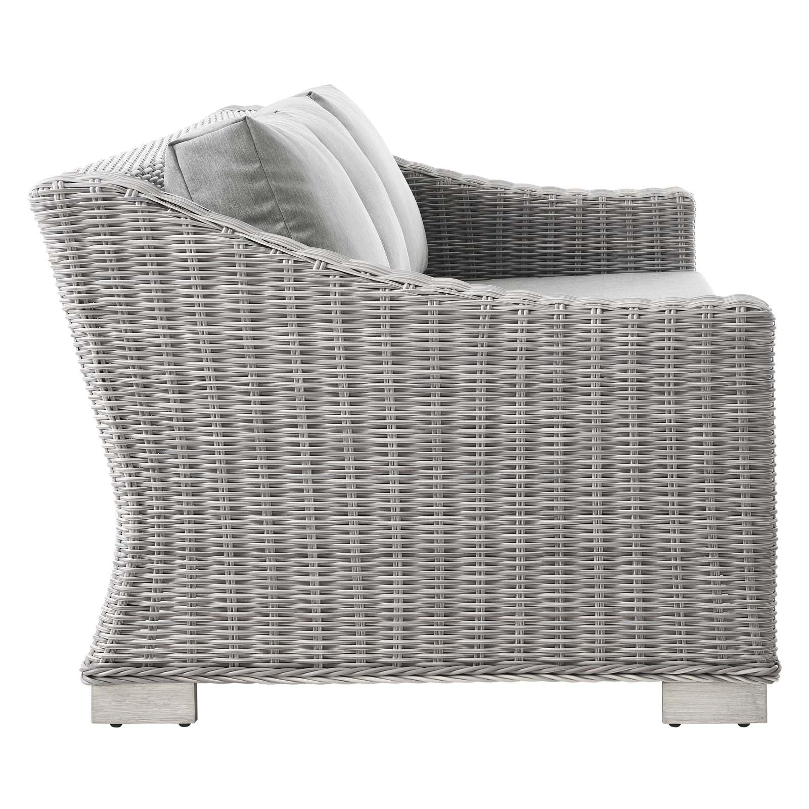 Modway Conway 5-Piece Outdoor Patio Wicker Rattan Furniture Set | Outdoor Sofas, Loveseats & Sectionals | 