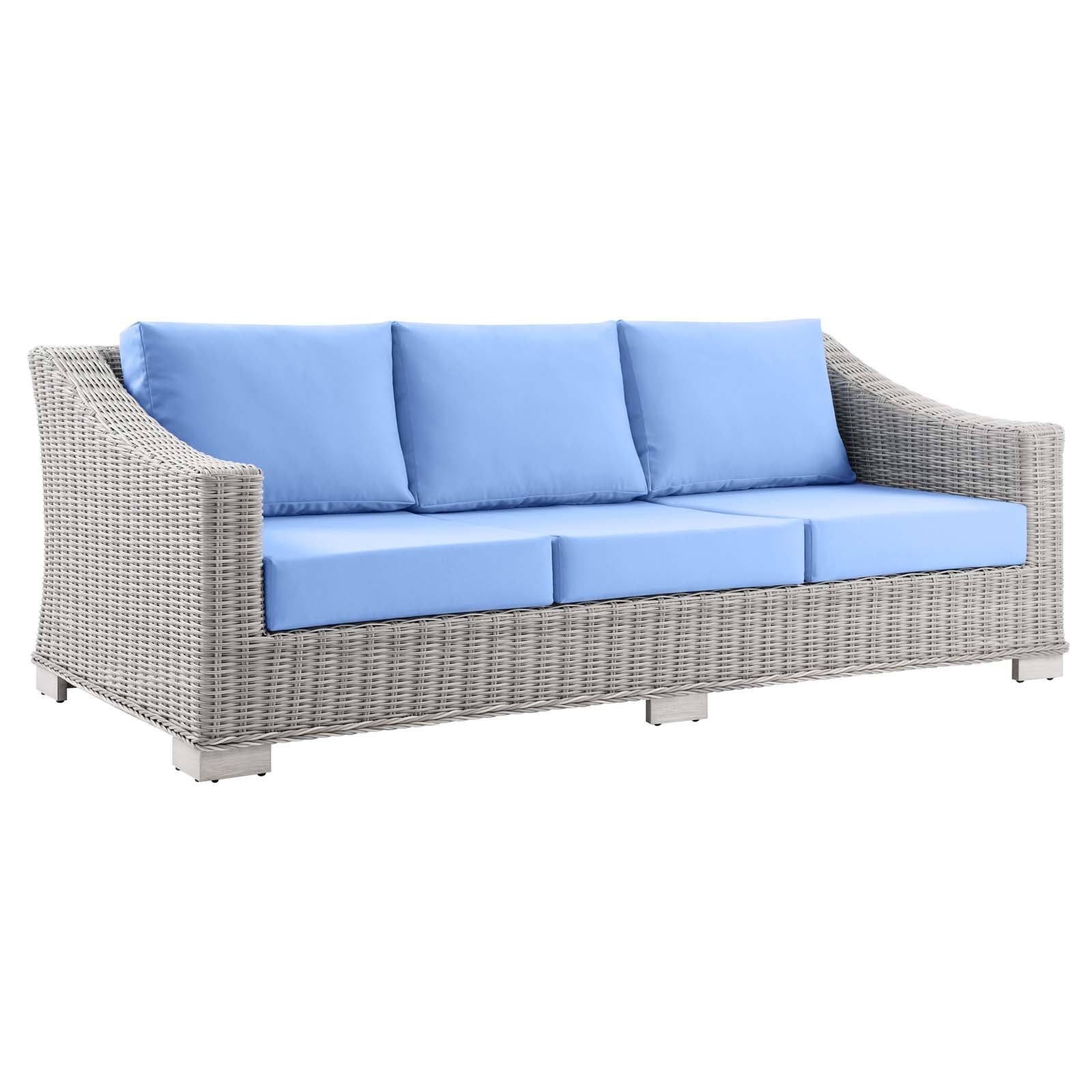 Modway Conway 5-Piece Outdoor Patio Wicker Rattan Furniture Set | Outdoor Sofas, Loveseats & Sectionals | 