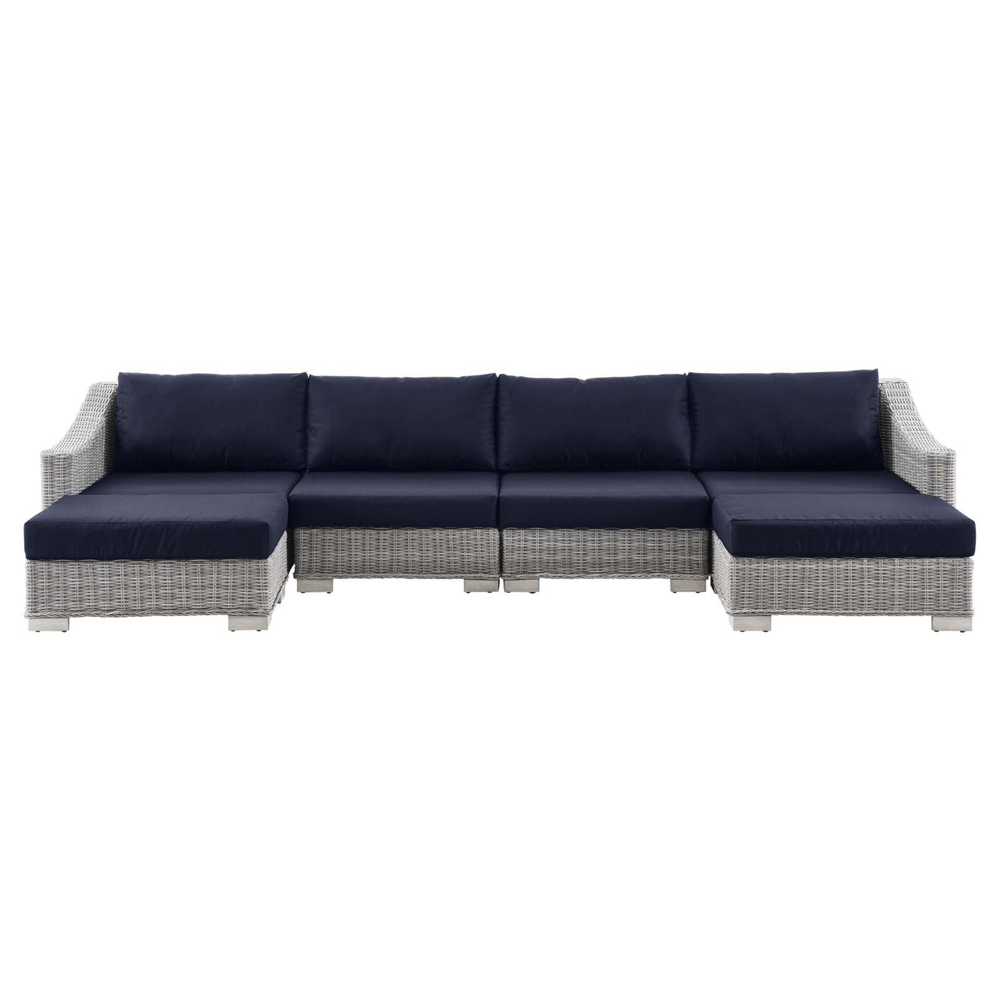Modway Conway Outdoor Patio Wicker Rattan 6-Piece Sectional Sofa Furniture Set - EEI-5099