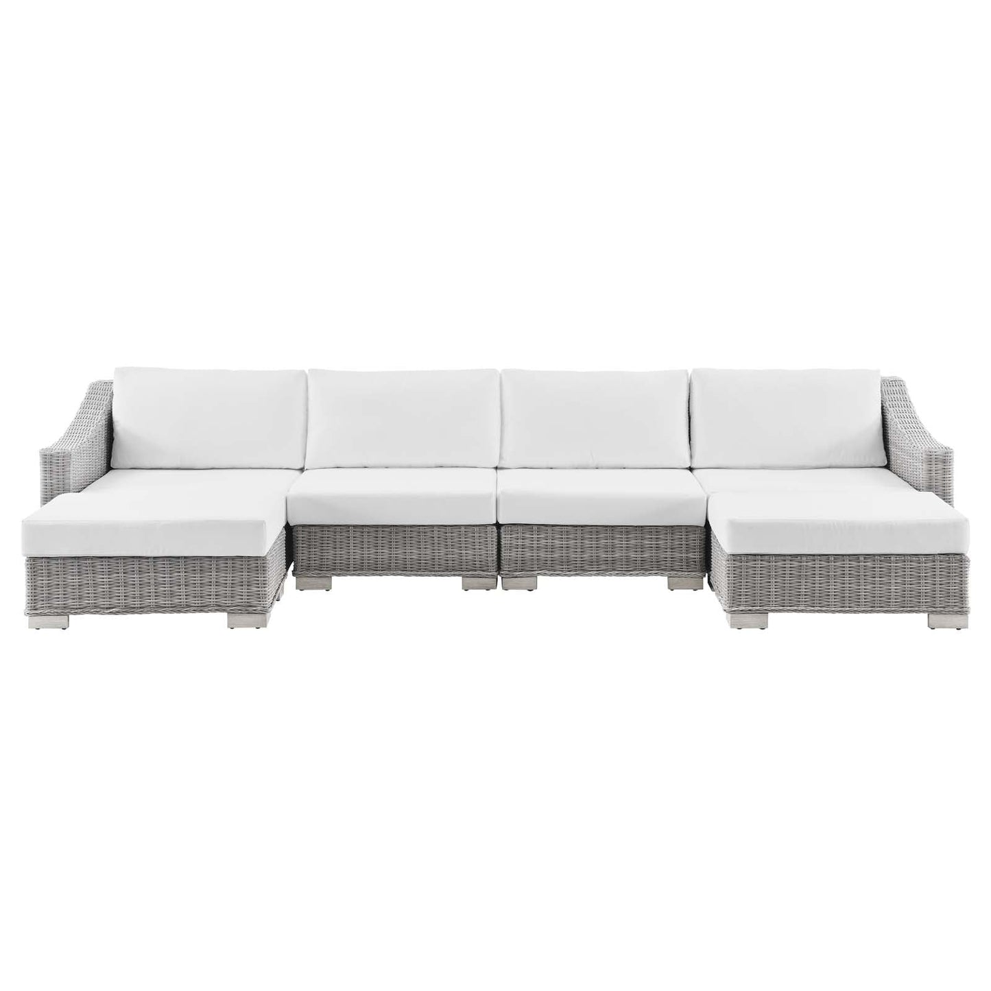 Modway Conway Outdoor Patio Wicker Rattan 6-Piece Sectional Sofa Furniture Set - EEI-5099