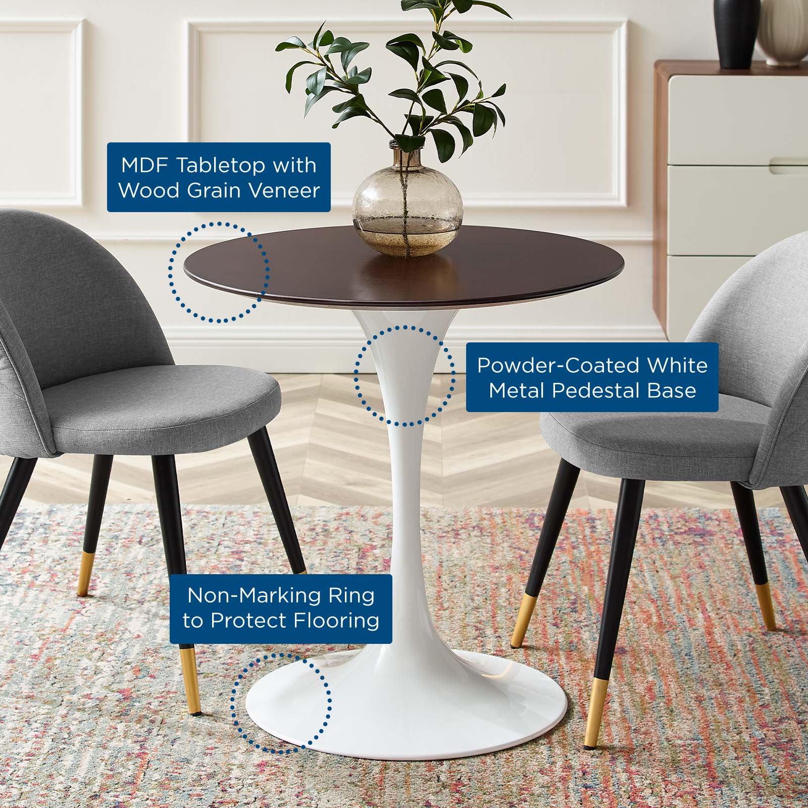 Modway Lippa 28" Dining Table | Dining Tables | Modishstore-6