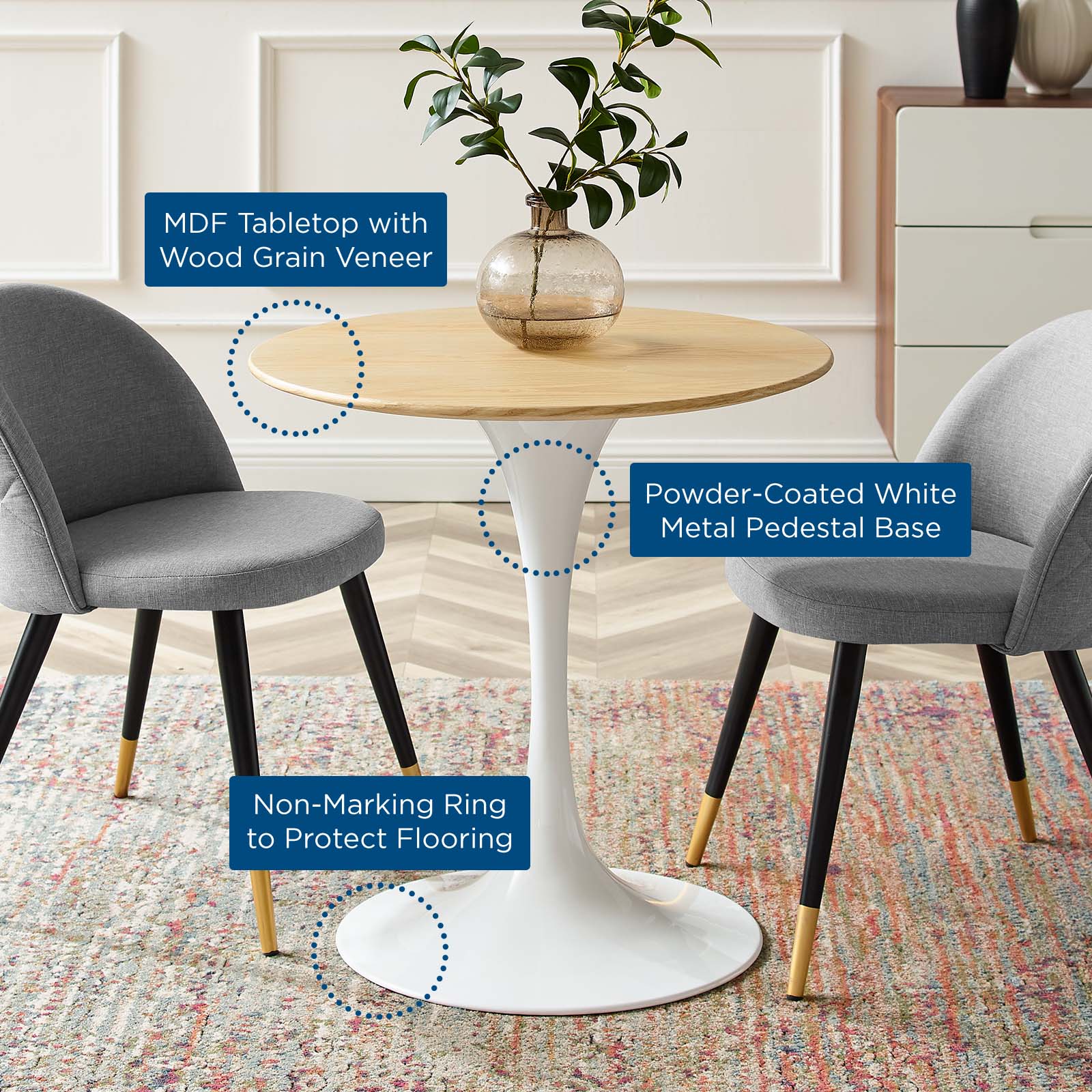 Modway Lippa 28" Dining Table | Dining Tables | Modishstore-6