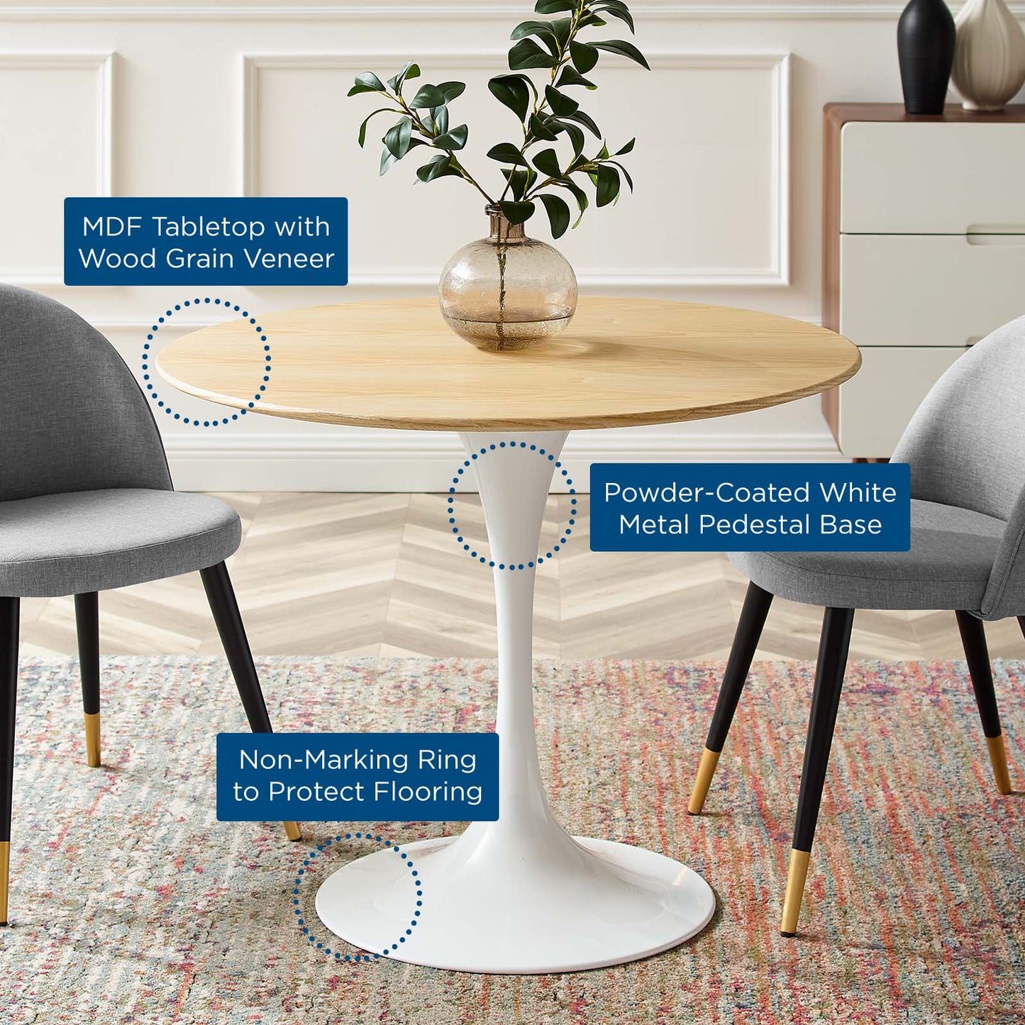 Modway Lippa 36" Dining Table | Dining Tables | Modishstore-5