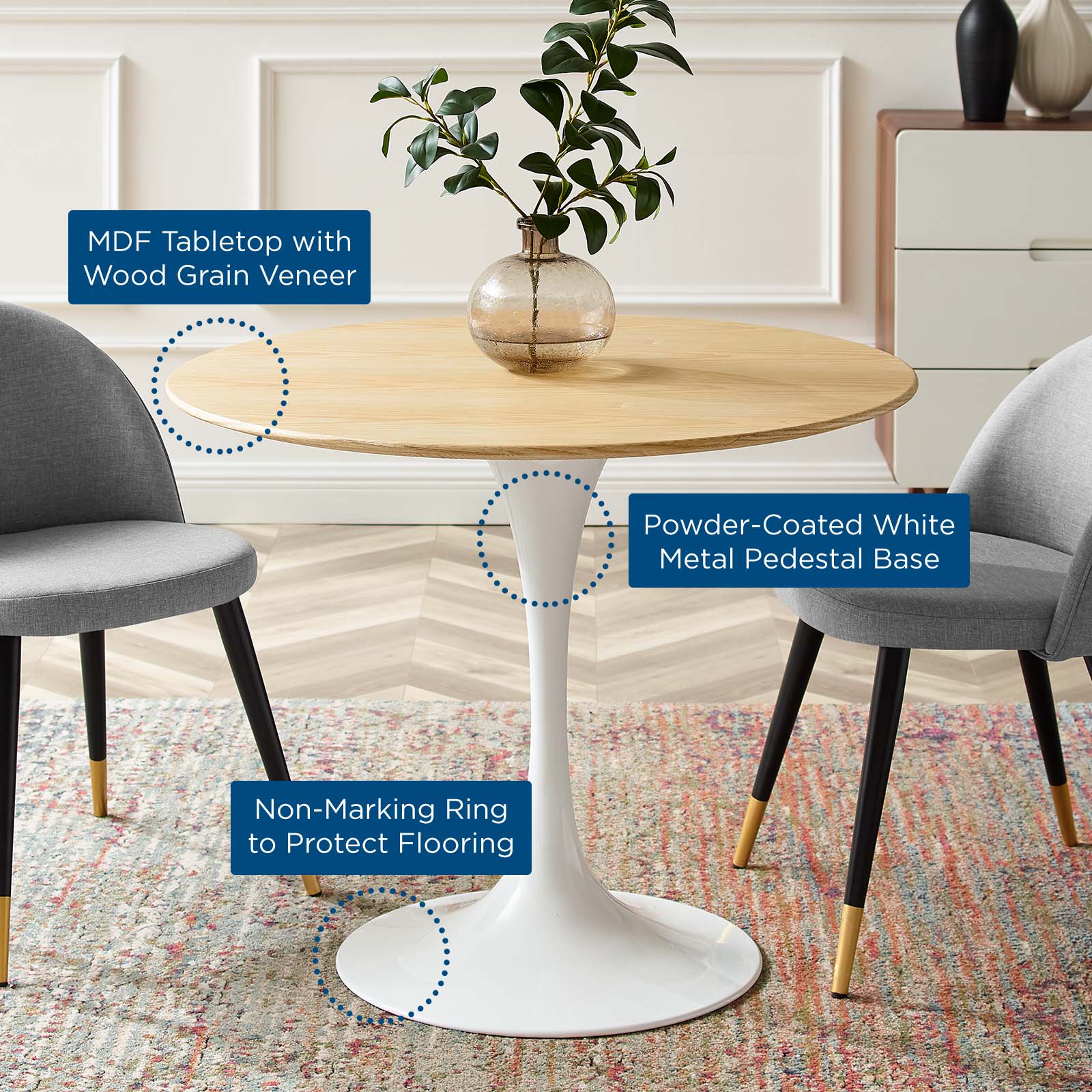 Modway Lippa 36" Dining Table | Dining Tables | Modishstore-5