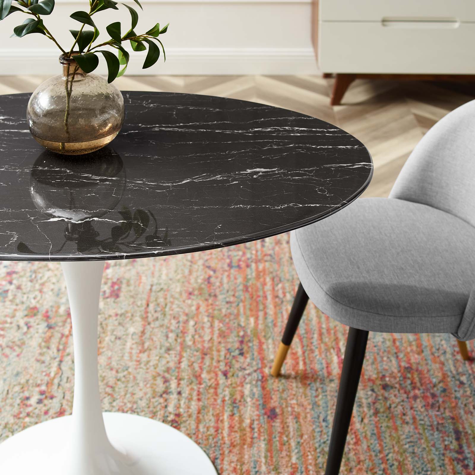 Modway Lippa 42" Oval Artificial Marble Dining Table | Dining Tables | Modishstore-6