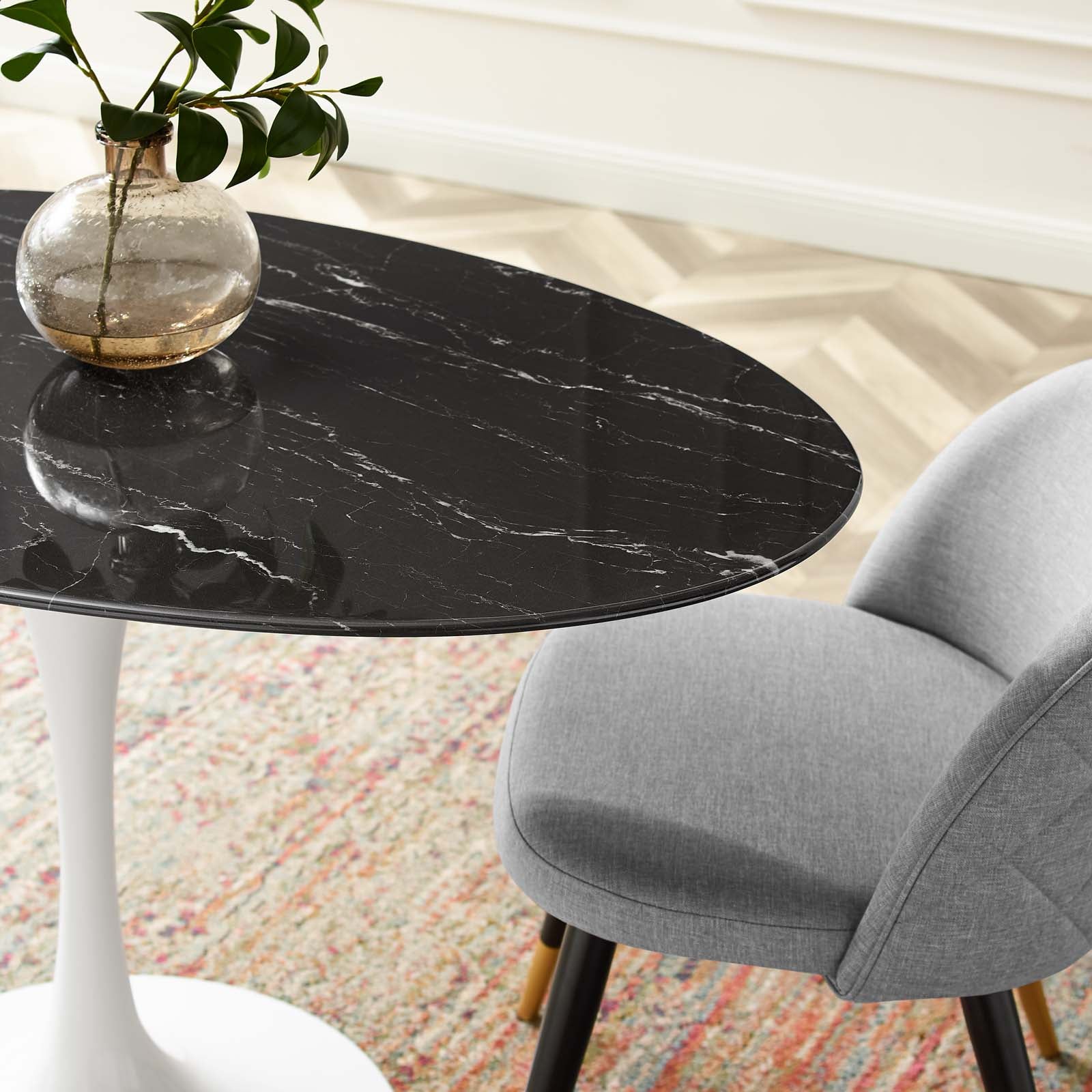 Modway Lippa 48" Oval Artificial Marble Dining Table | Dining Tables | Modishstore-6