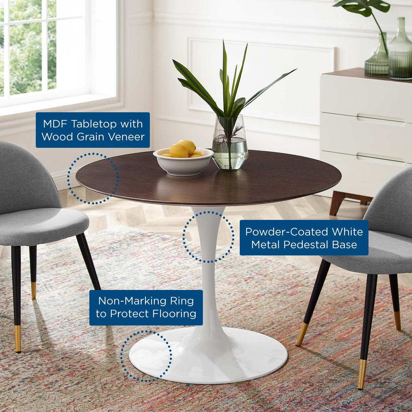Modway Lippa 40" Dining Table | Dining Tables | Modishstore-5