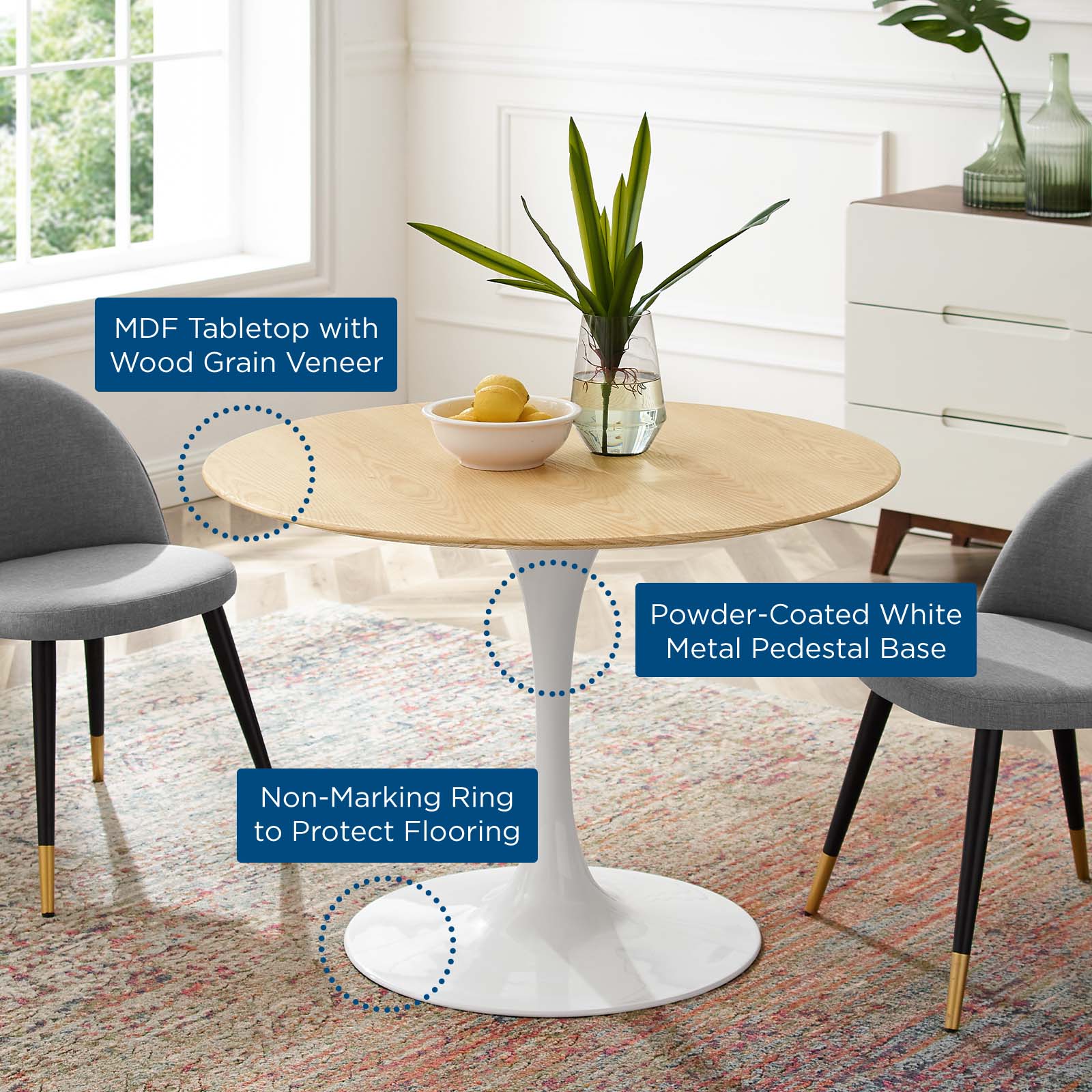 Modway Lippa 40" Dining Table | Dining Tables | Modishstore-5