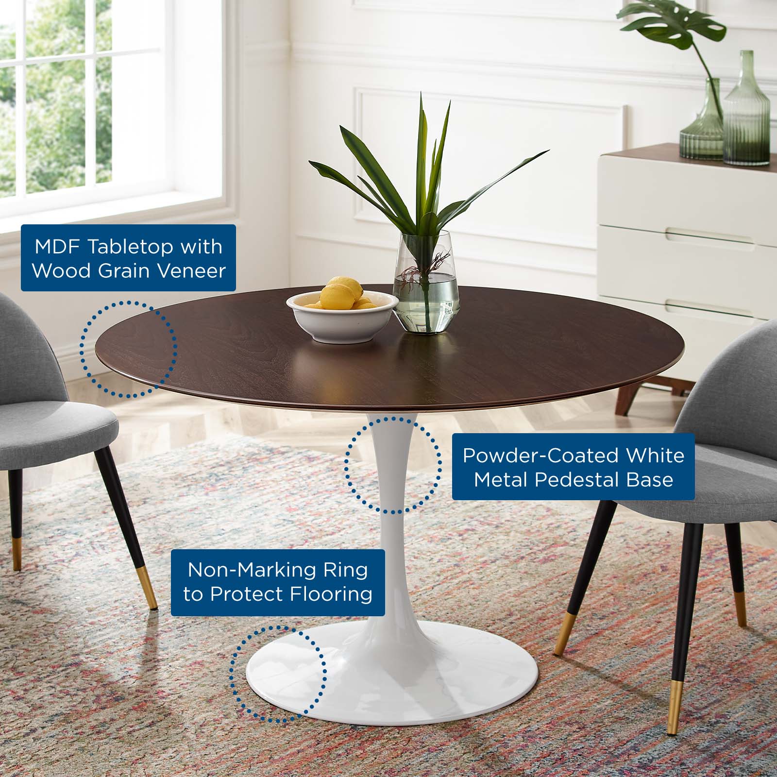 Modway Lippa 48" Dining Table | Dining Tables | Modishstore-5