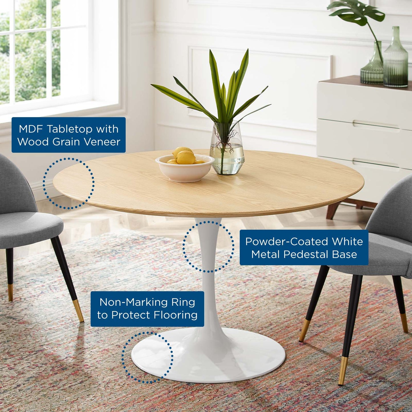 Modway Lippa 47" Dining Table | Dining Tables | Modishstore-5