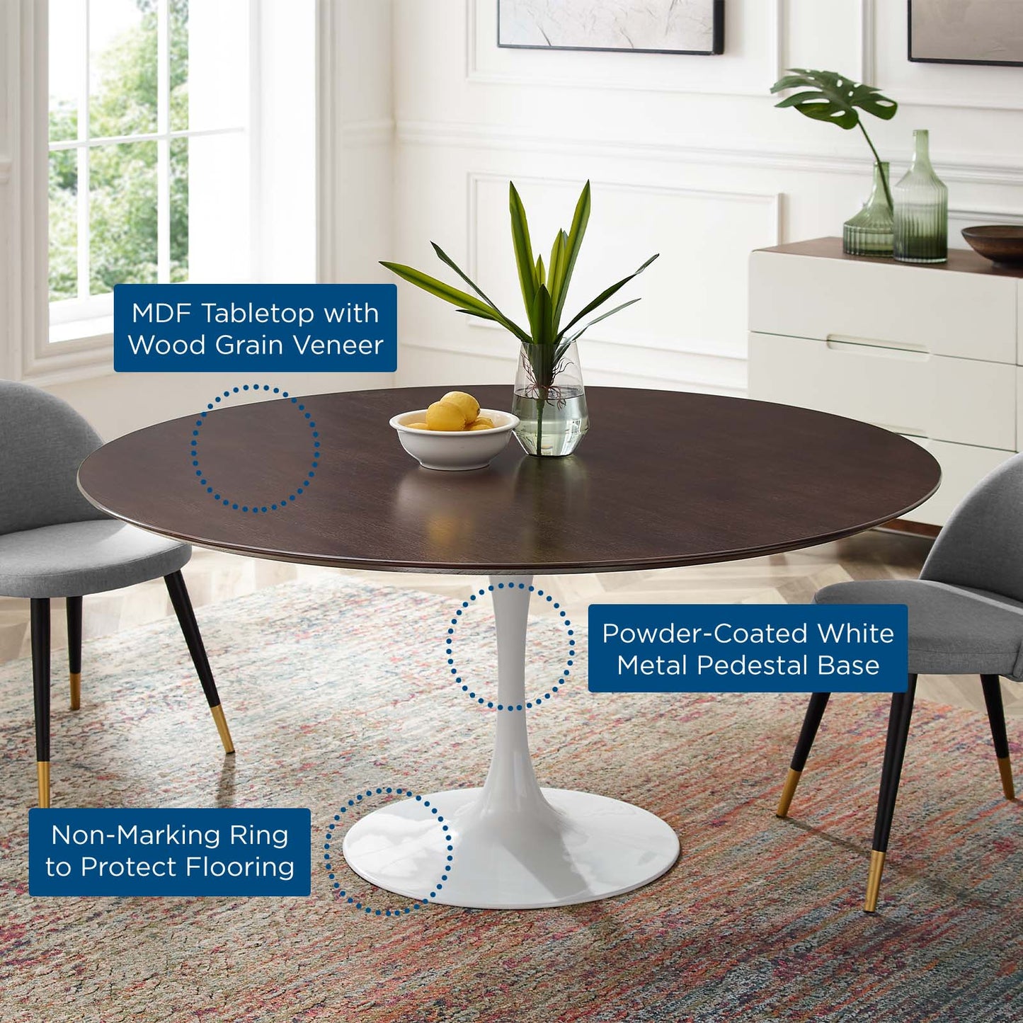 Modway Lippa 60" Dining Table | Dining Tables | Modishstore-5
