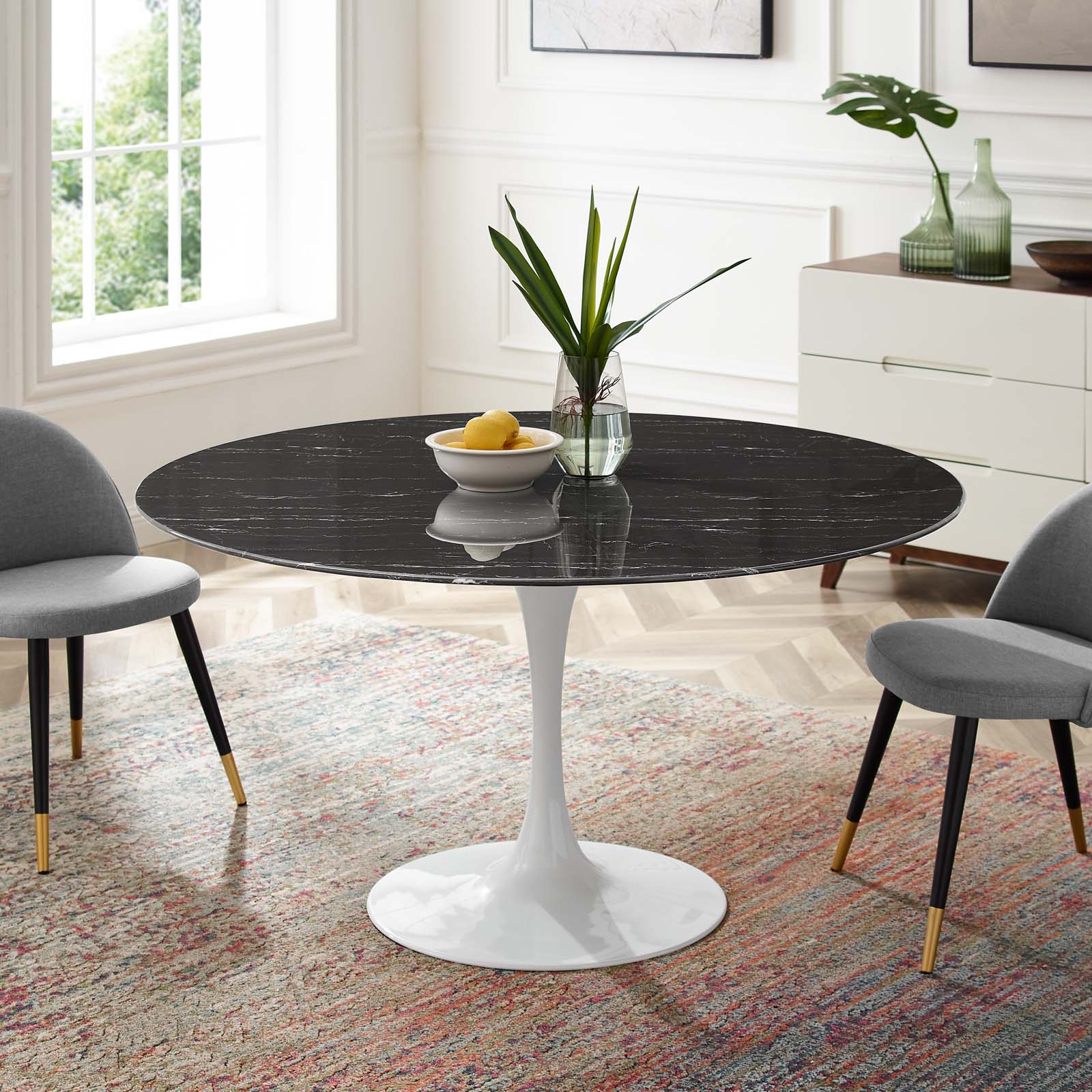 Modway Lippa 54" Artificial Marble Dining Table | Dining Tables | Modishstore