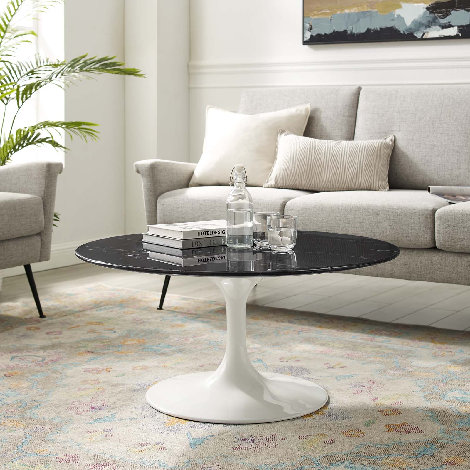 Modway Lippa 36" Artificial Marble Coffee Table | Coffee Tables | Modishstore